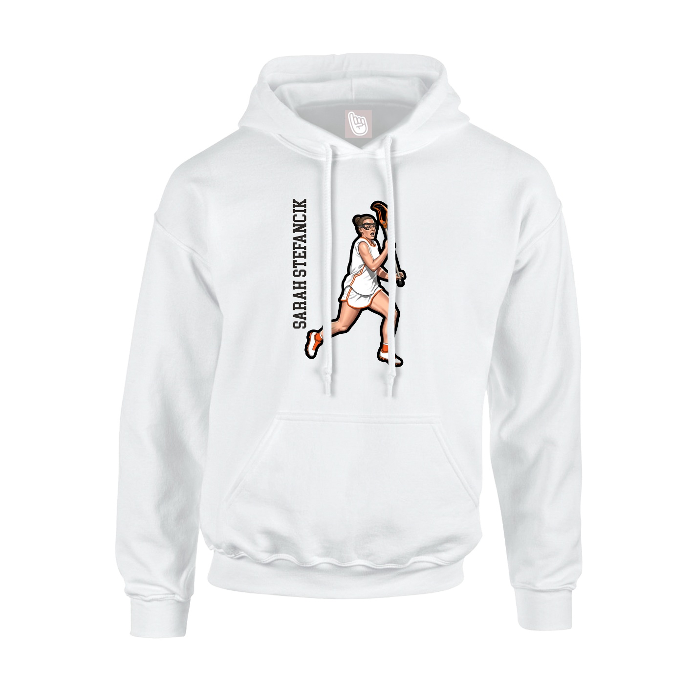 Youth Hoodie — Name Vertical in White