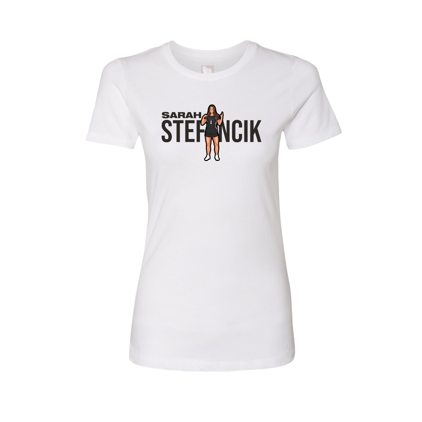 Fitted Women's Tee — Player Name in White