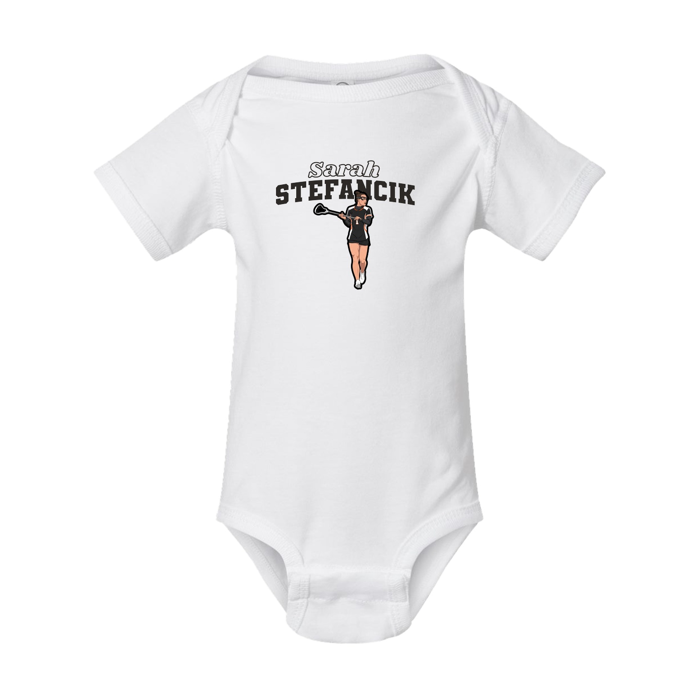 Baby Onesie — Name Arch in White