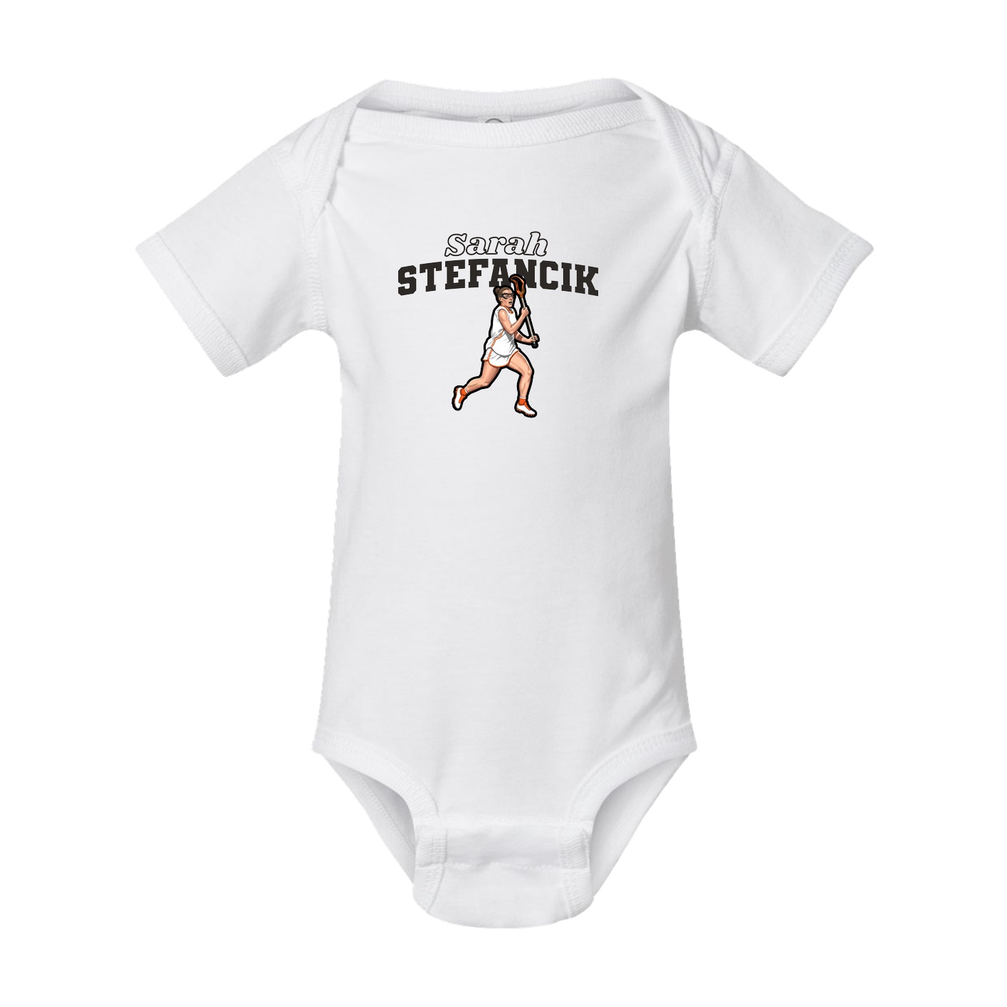 Baby Onesie — Name Arch in White