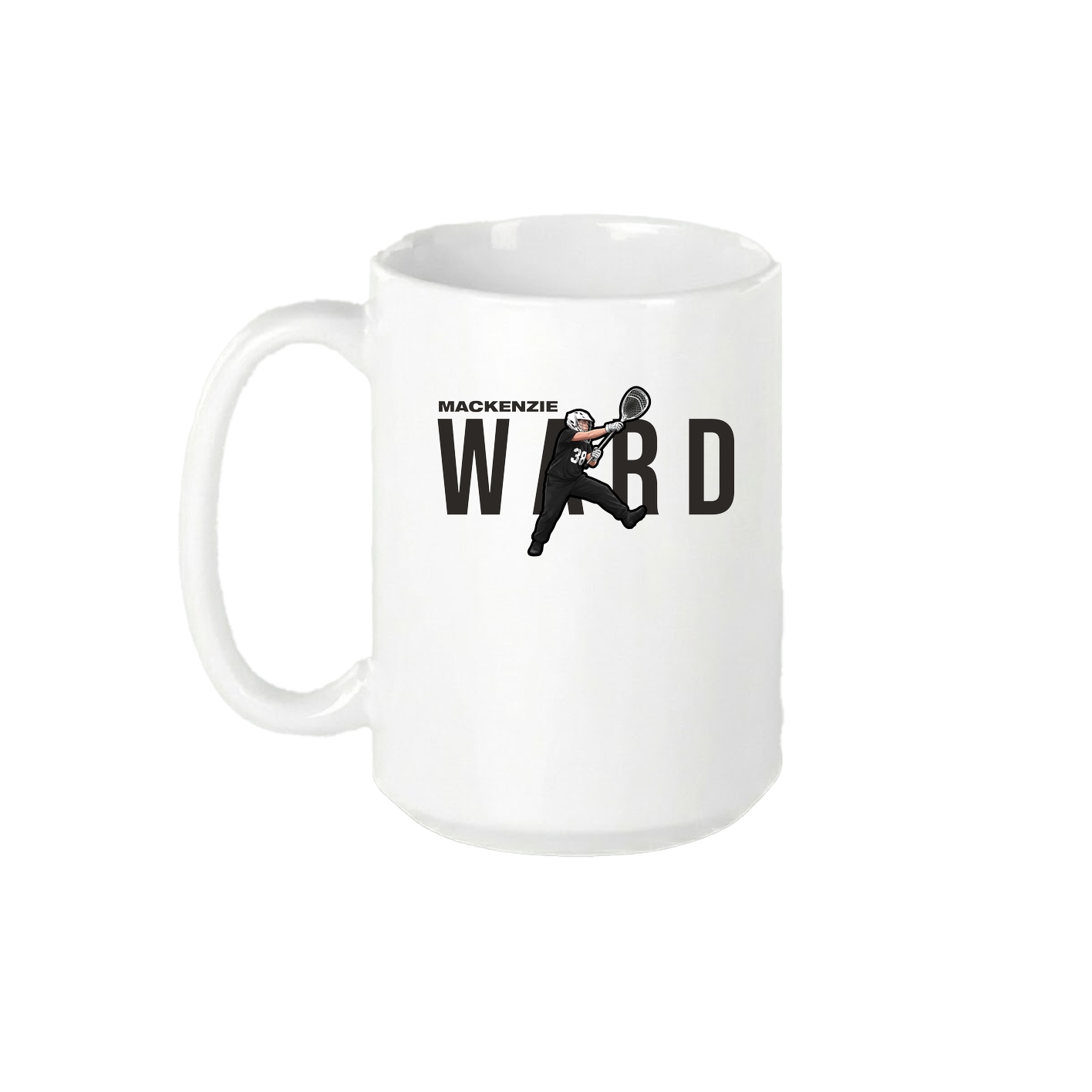 15oz Coffee Mug — Player Name in White