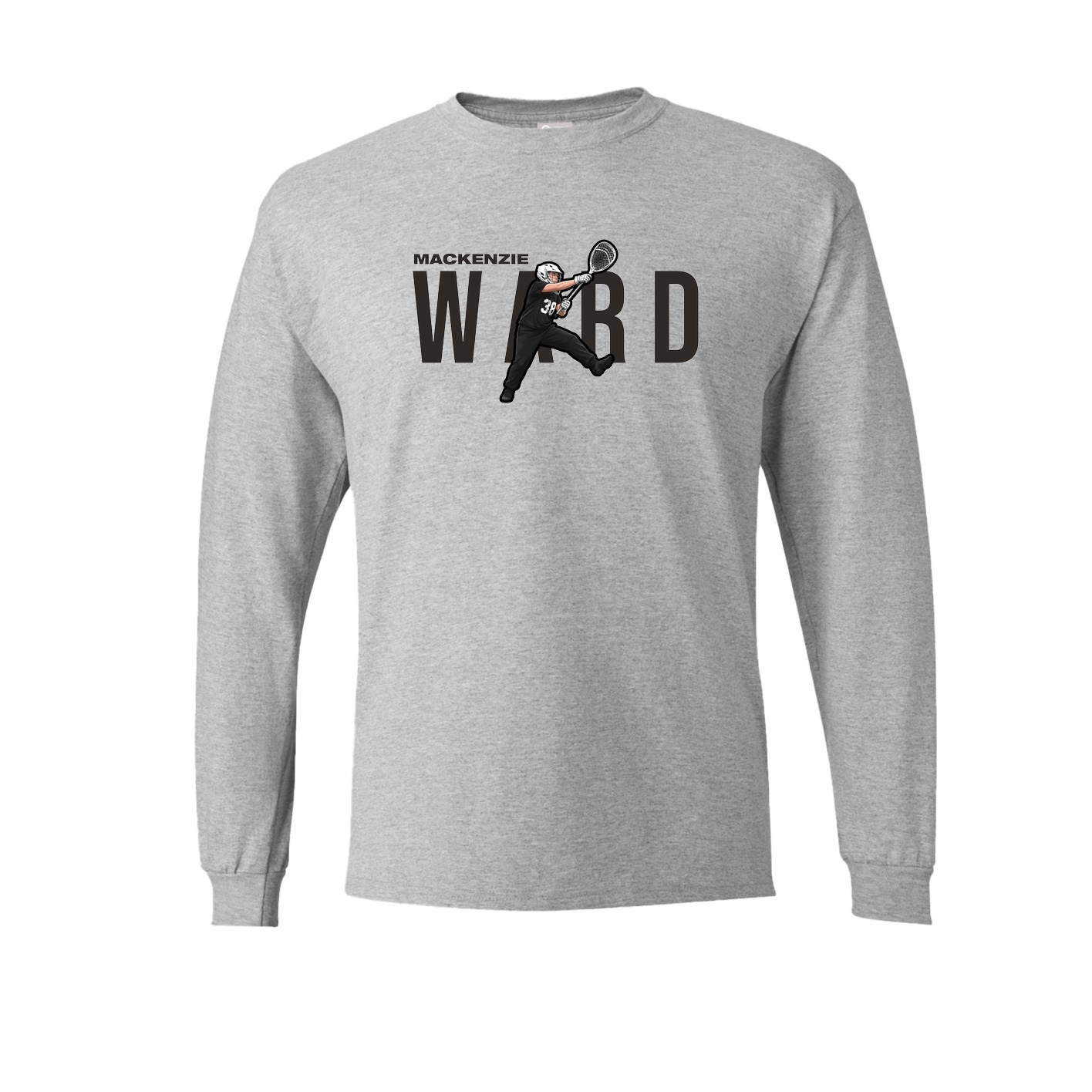 Long Sleeve Tee — Player Name in Grey
