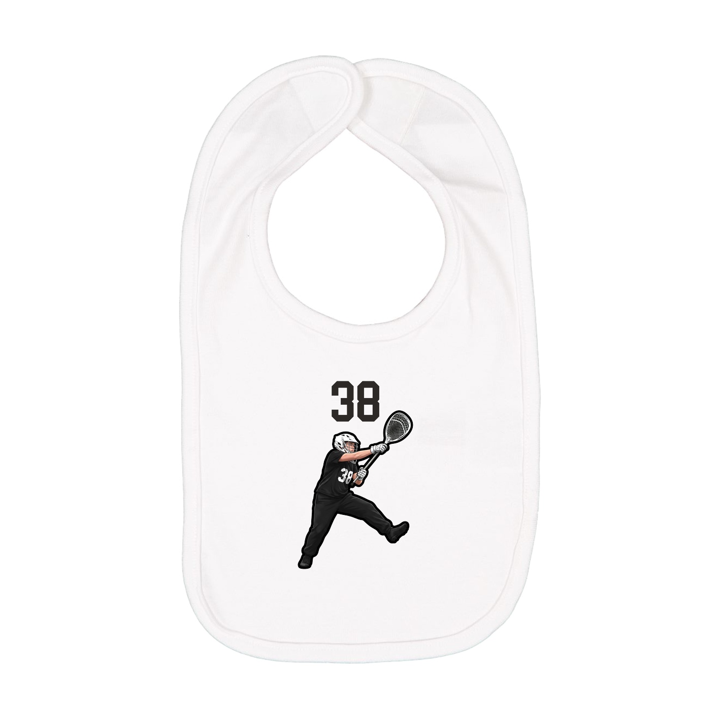 Infant Bib — Number Top in White