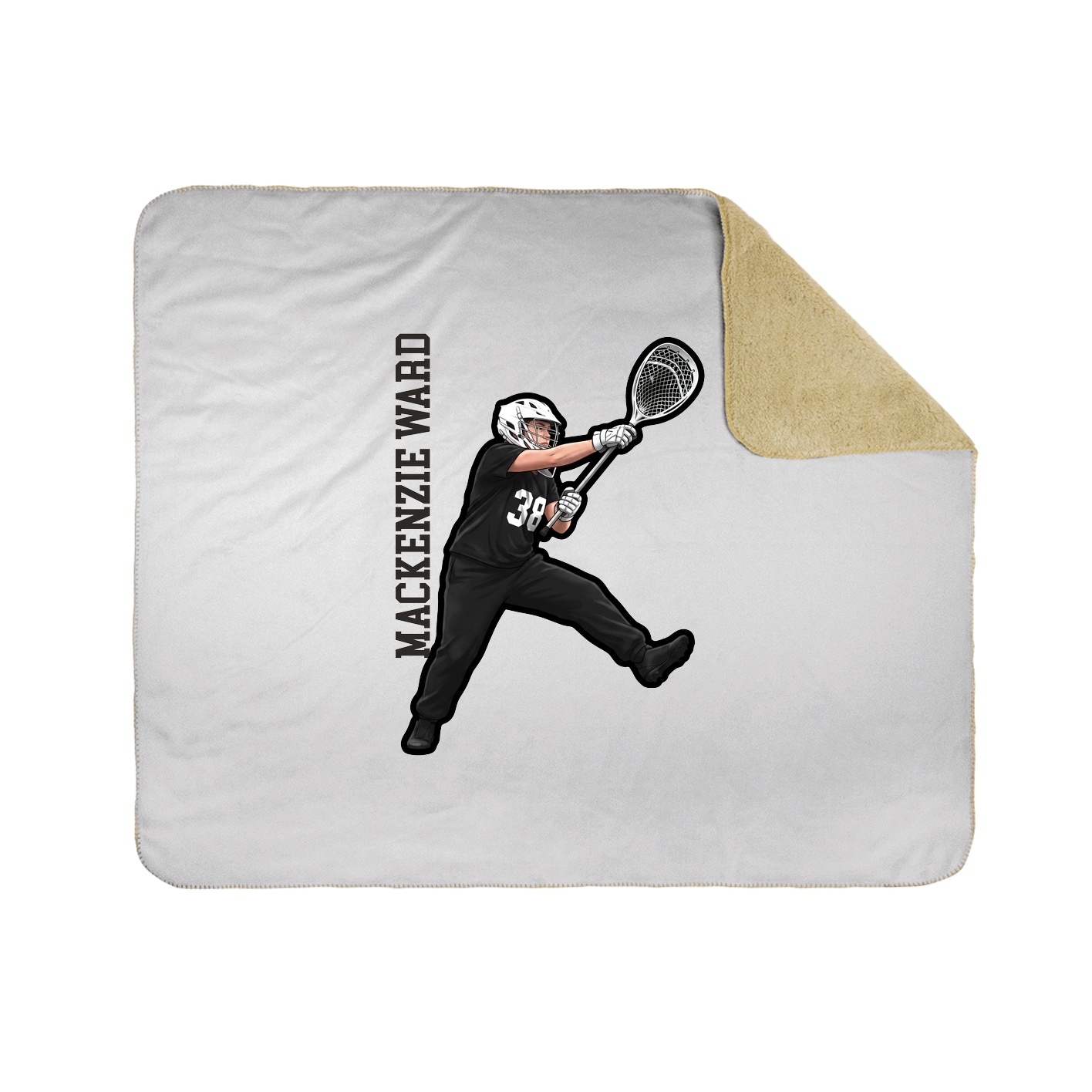 Throw Blanket — Name Vertical in White