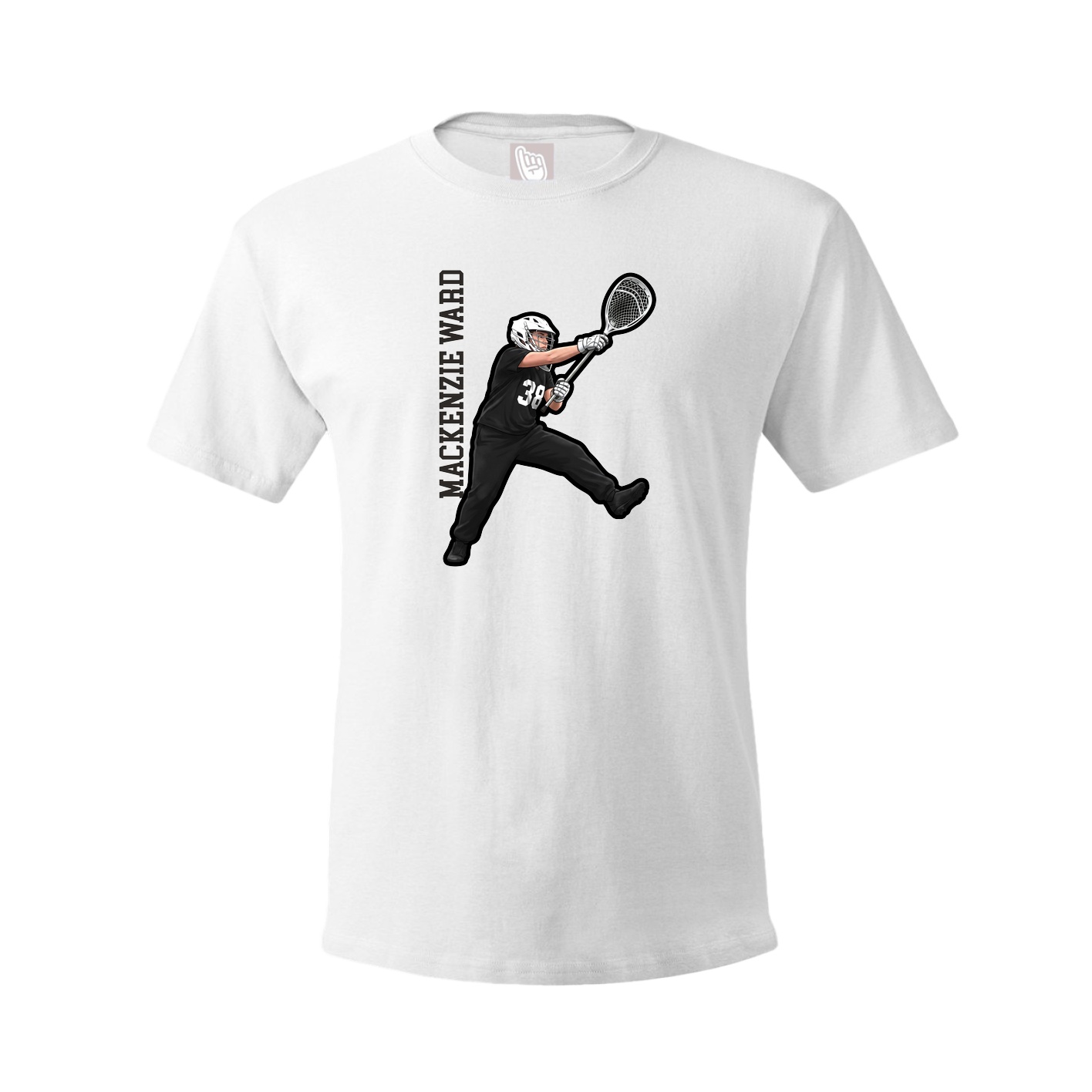 Youth Tee — Name Vertical in White