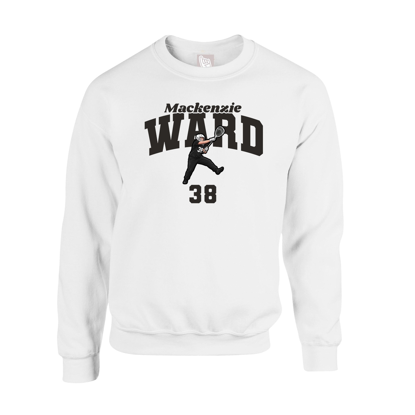 Fleece Crew — Signature Arch in White