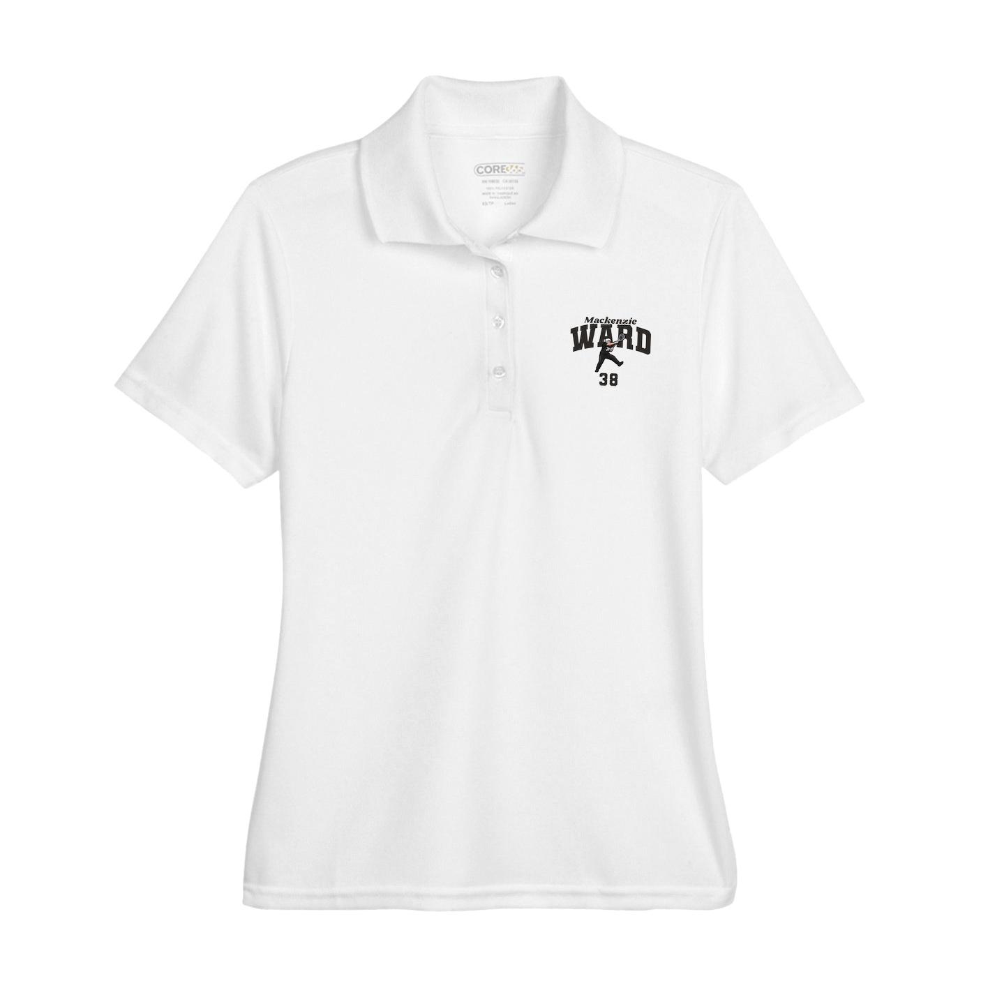 Womens Performance Polo — Signature Arch in White