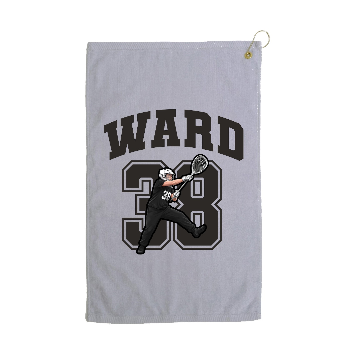 Golf Towel — Number in Grey