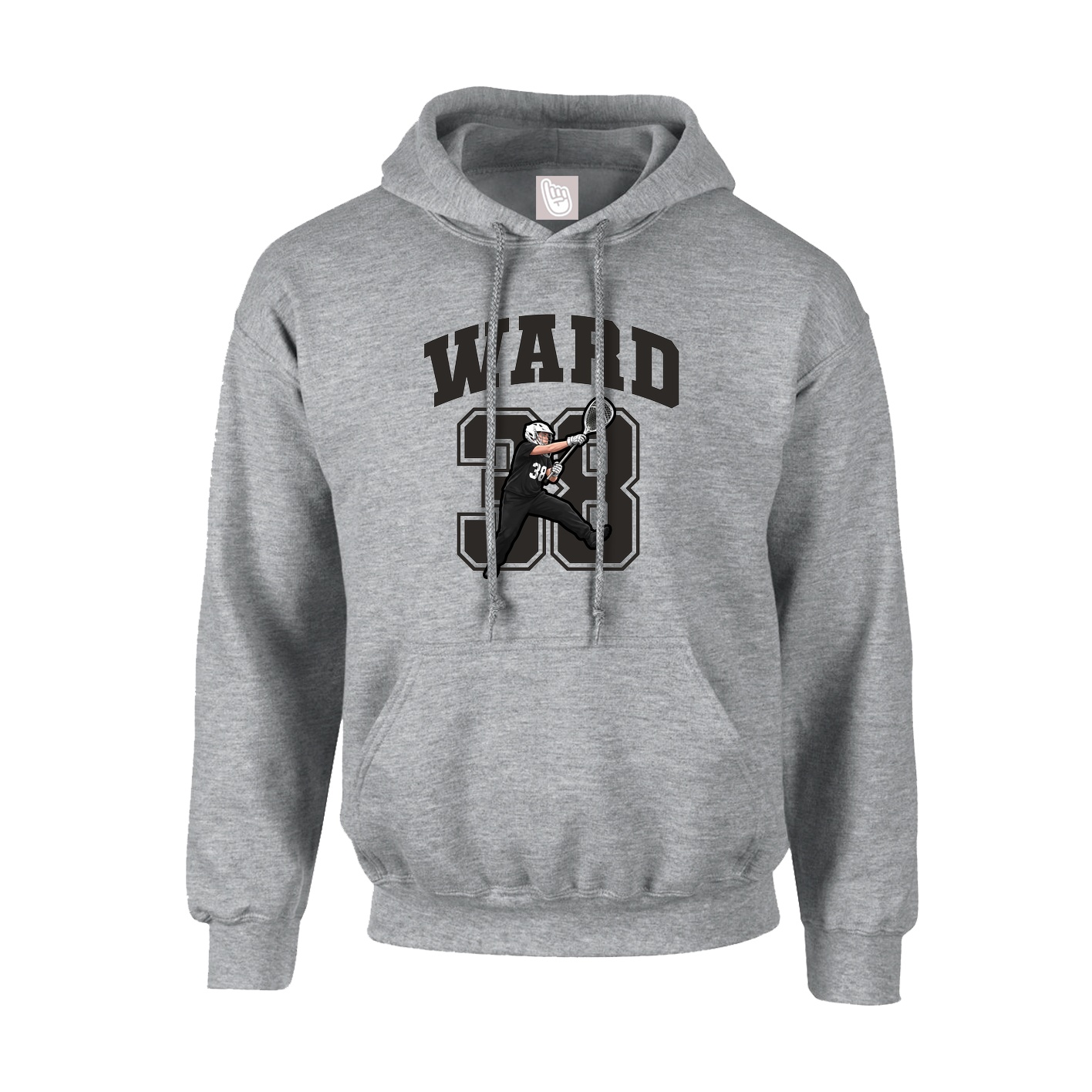 Hoodie — Number in Grey