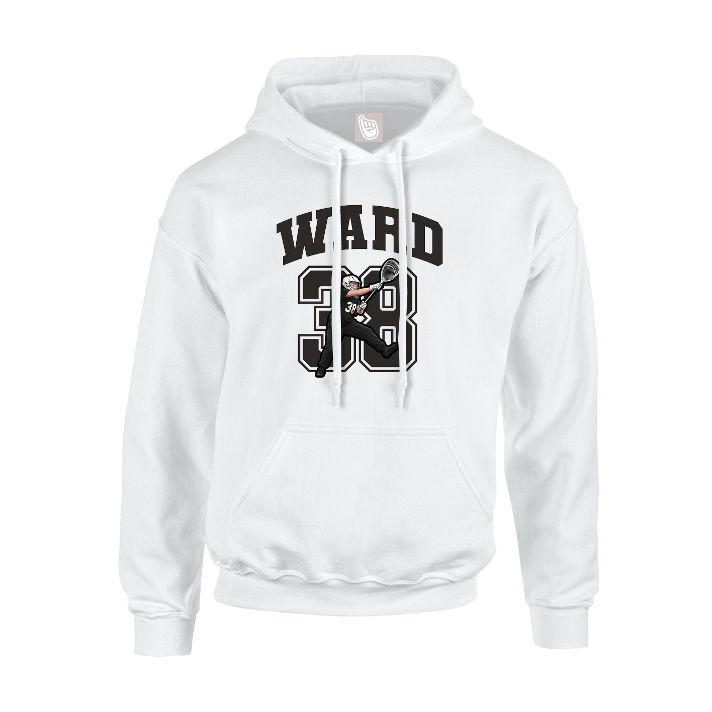 Youth Hoodie — Number in White