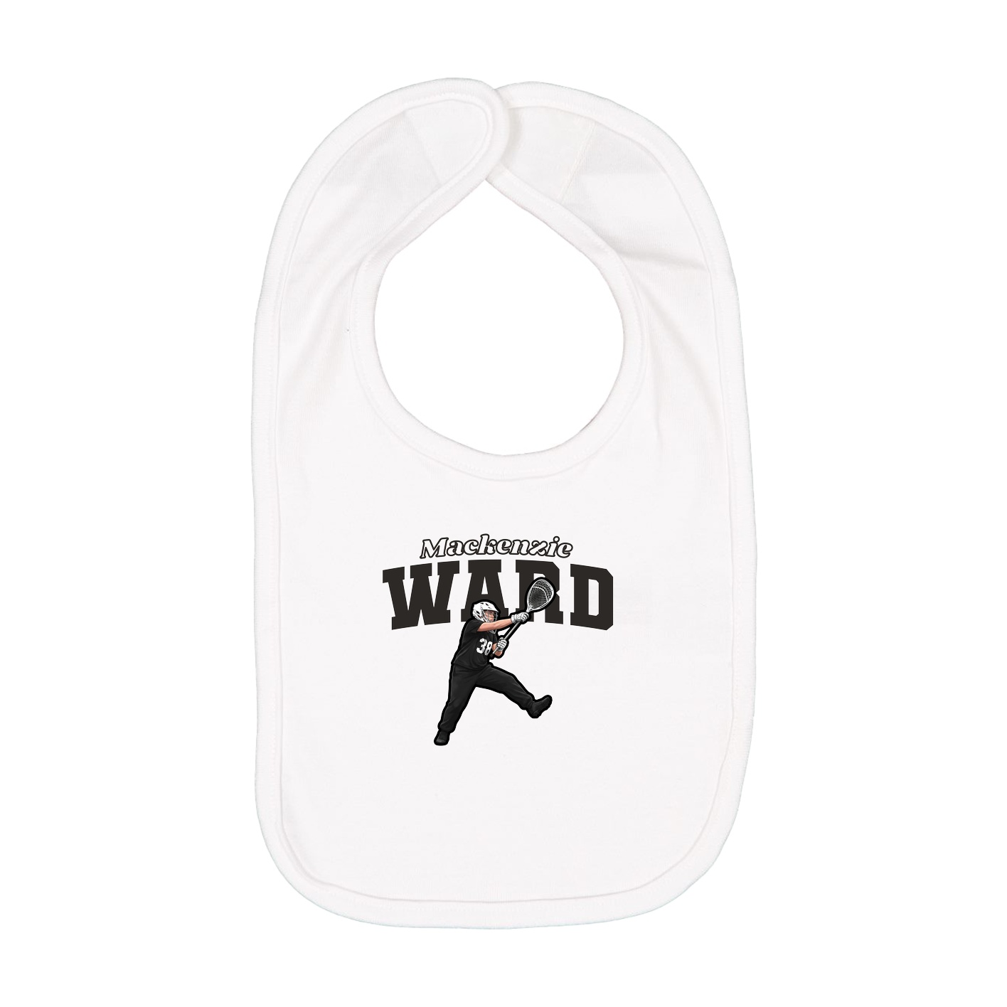 Infant Bib — Name Arch in White