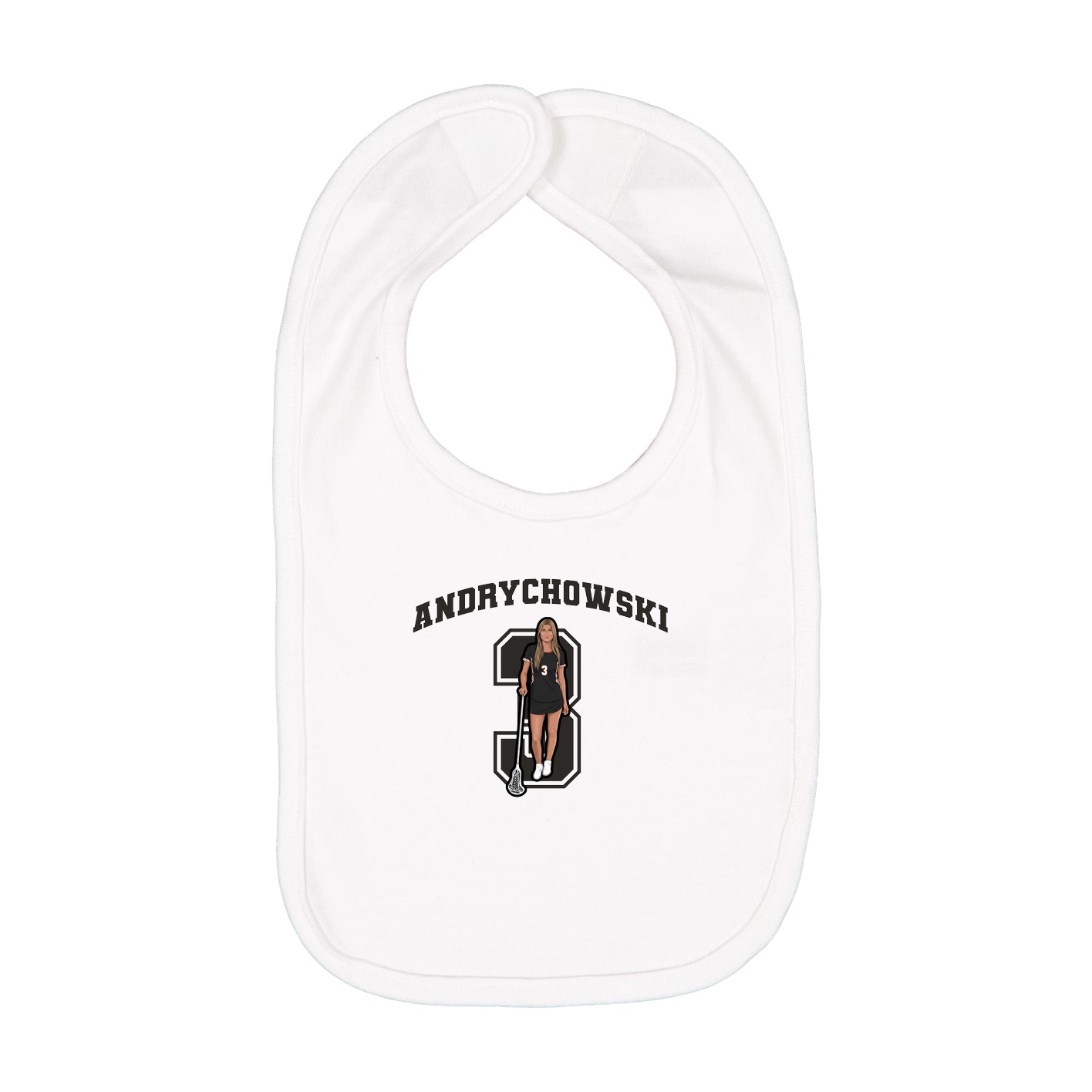 Infant Bib — Number in White
