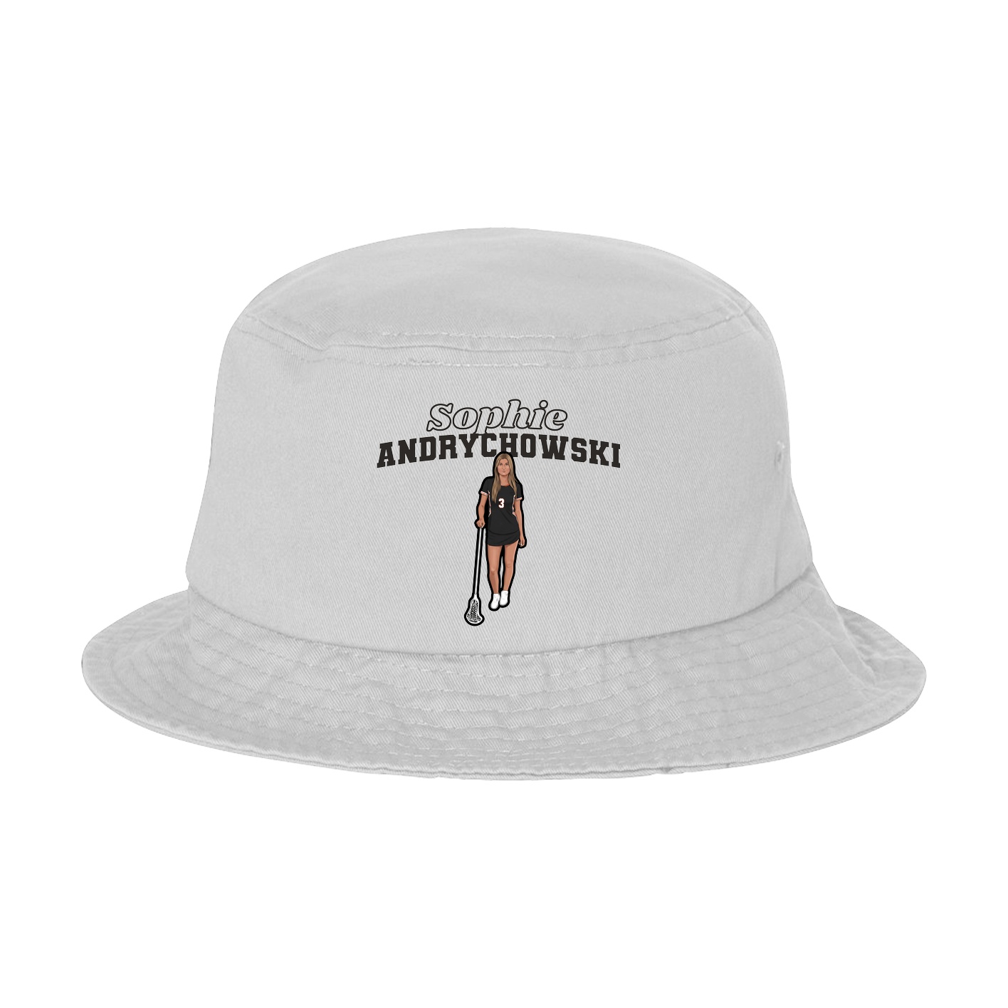 Bucket Cap — Name Arch in White