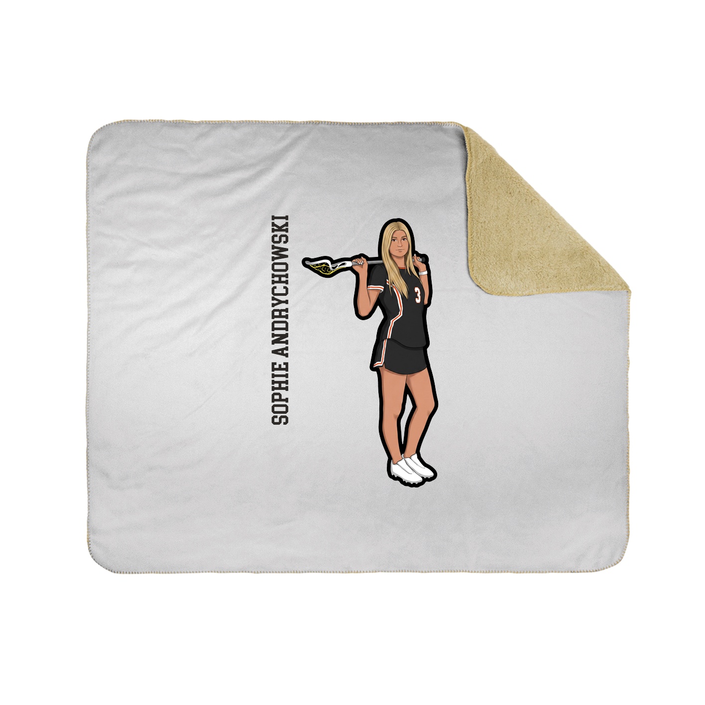 Throw Blanket — Name Vertical in White