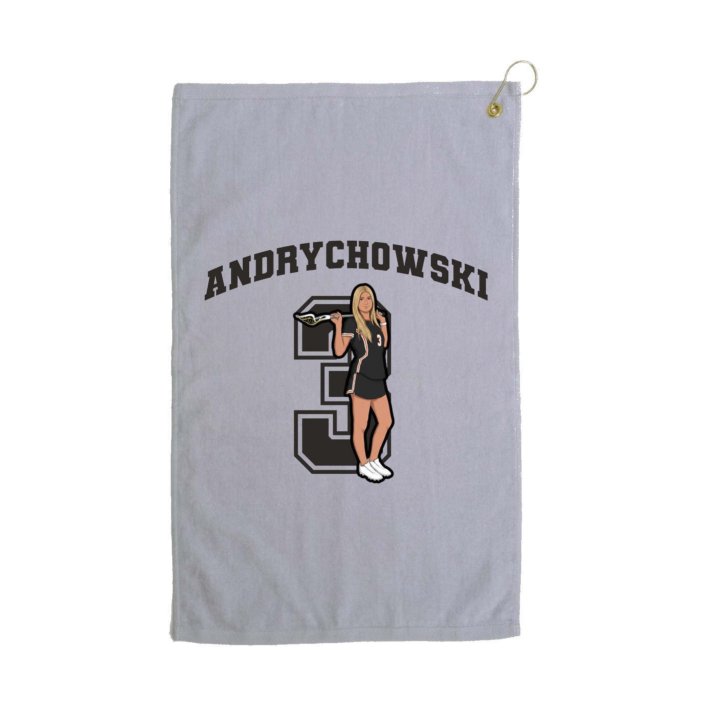 Golf Towel — Number in Grey