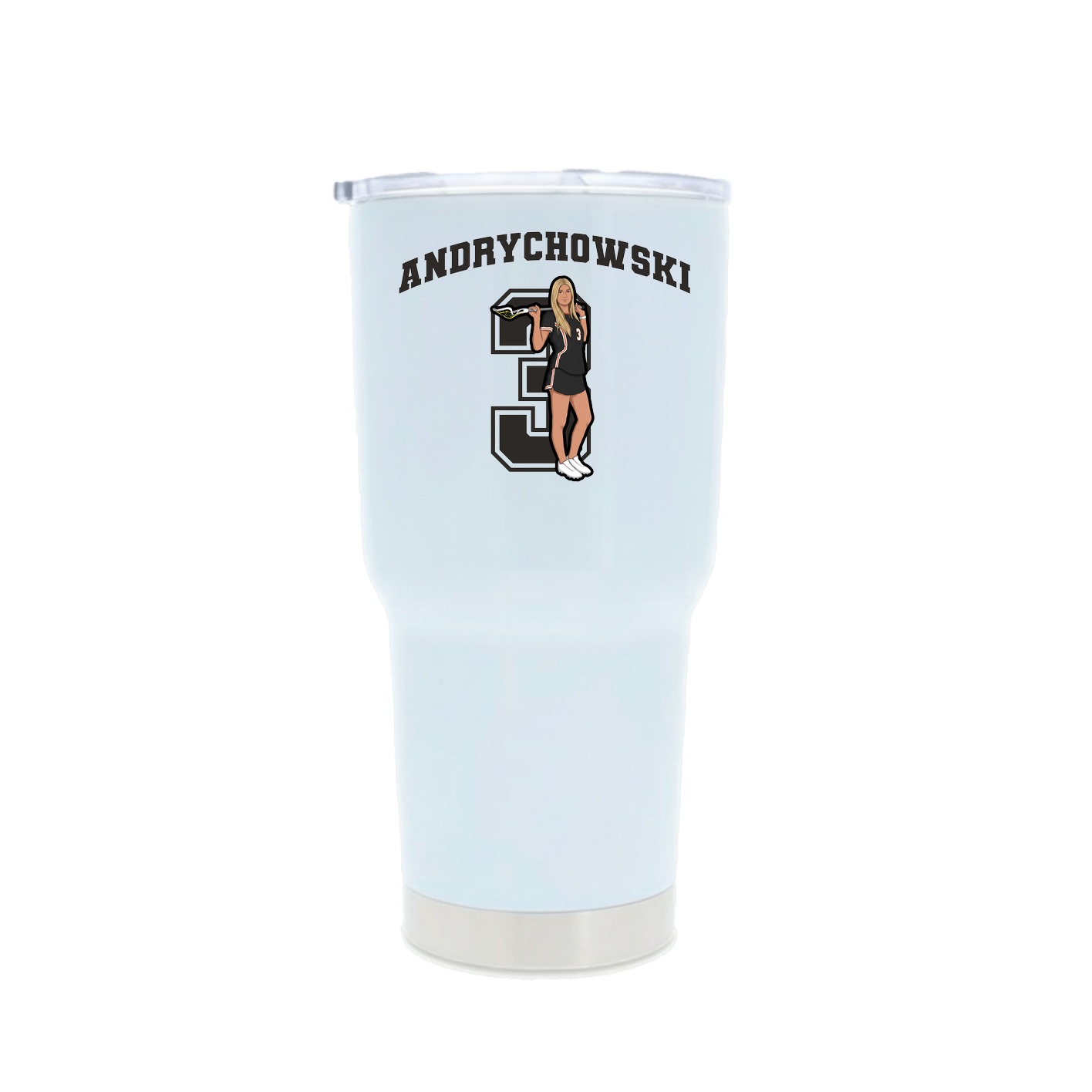 30oz Stainless Steel Tumbler — Number in White