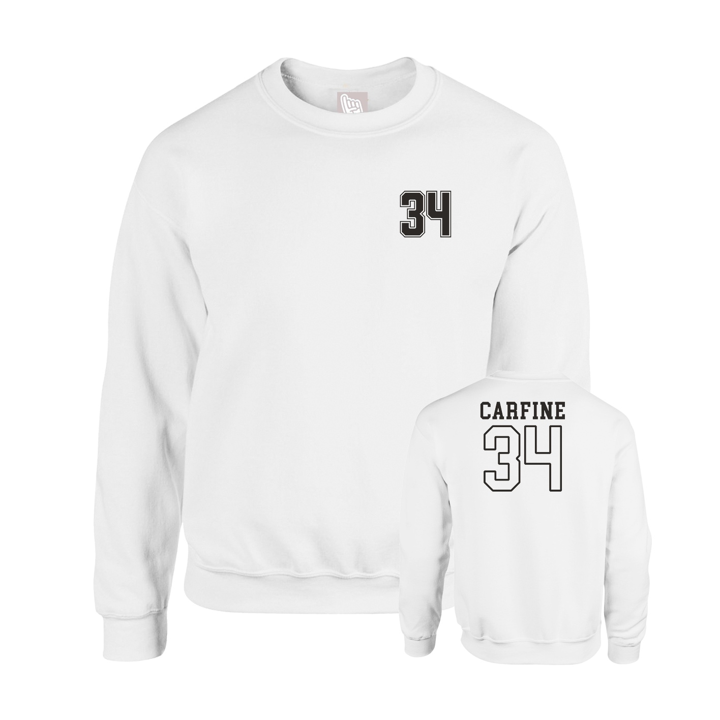 Fleece Crew — Chest Back in White