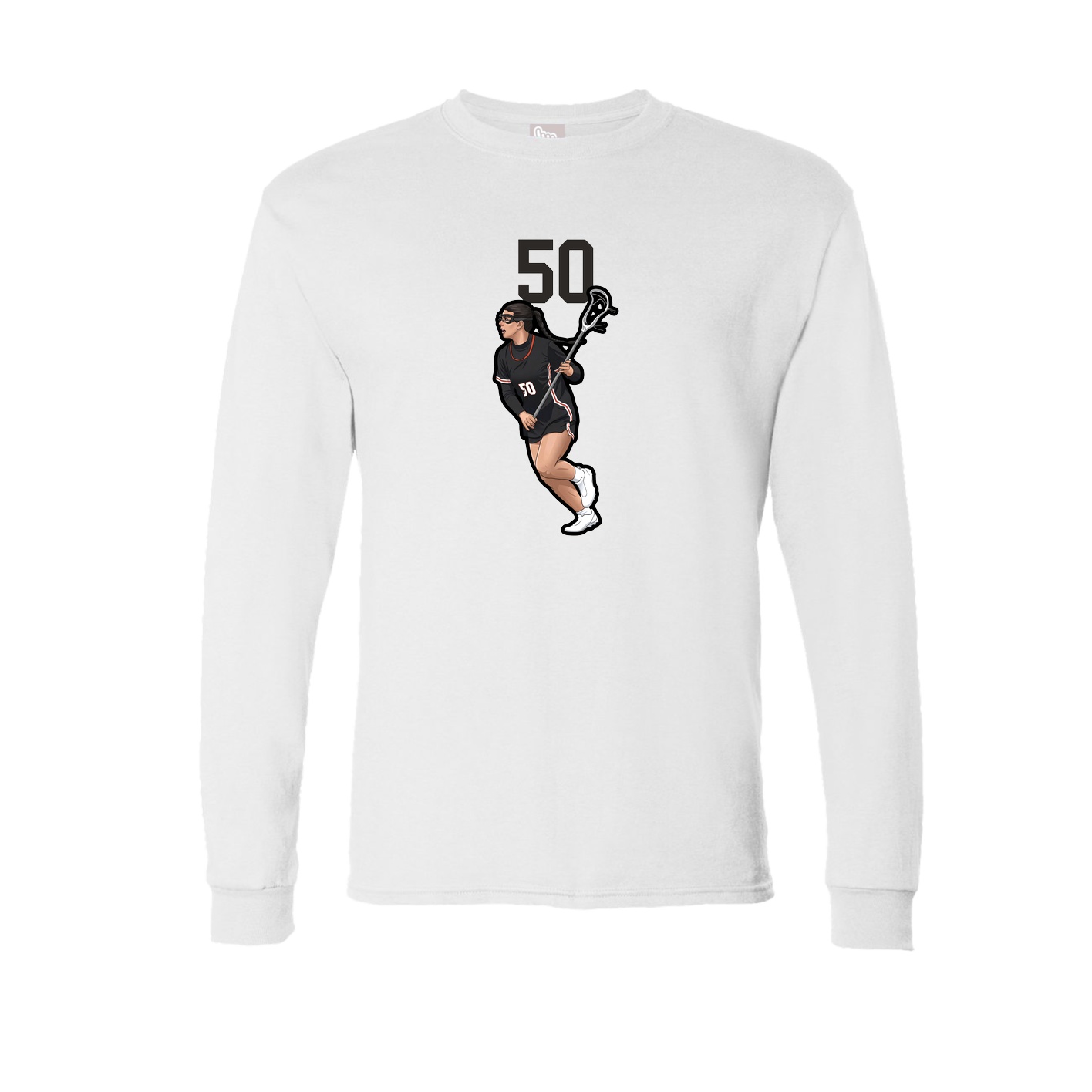 Long Sleeve Tee — Number Top in White