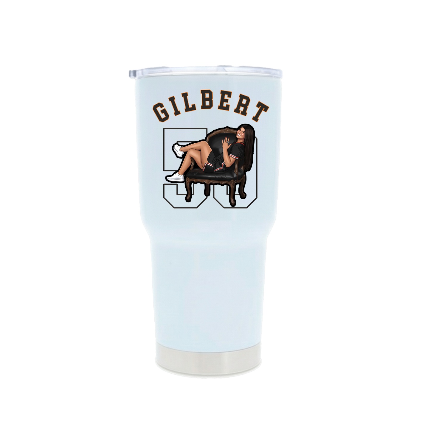 30oz Stainless Steel Tumbler — Shirsey Arch in White