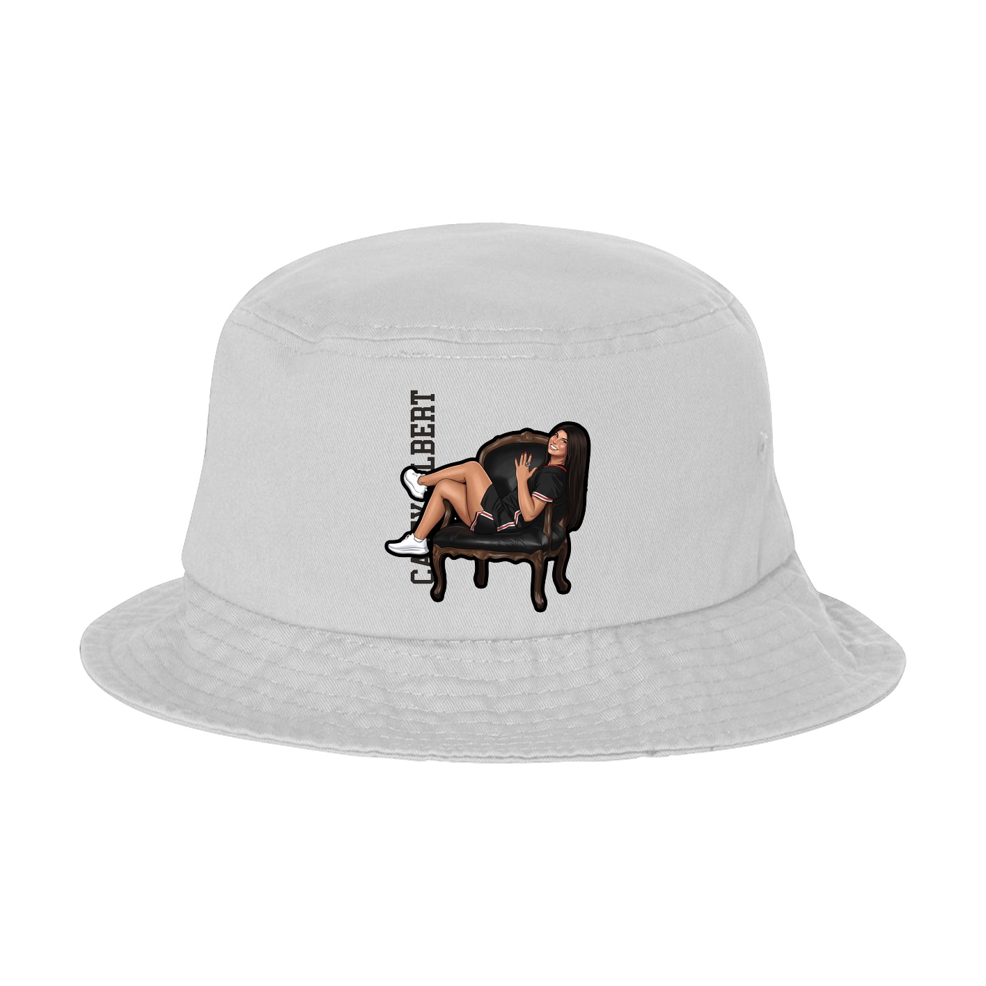Bucket Cap — Name Vertical in White