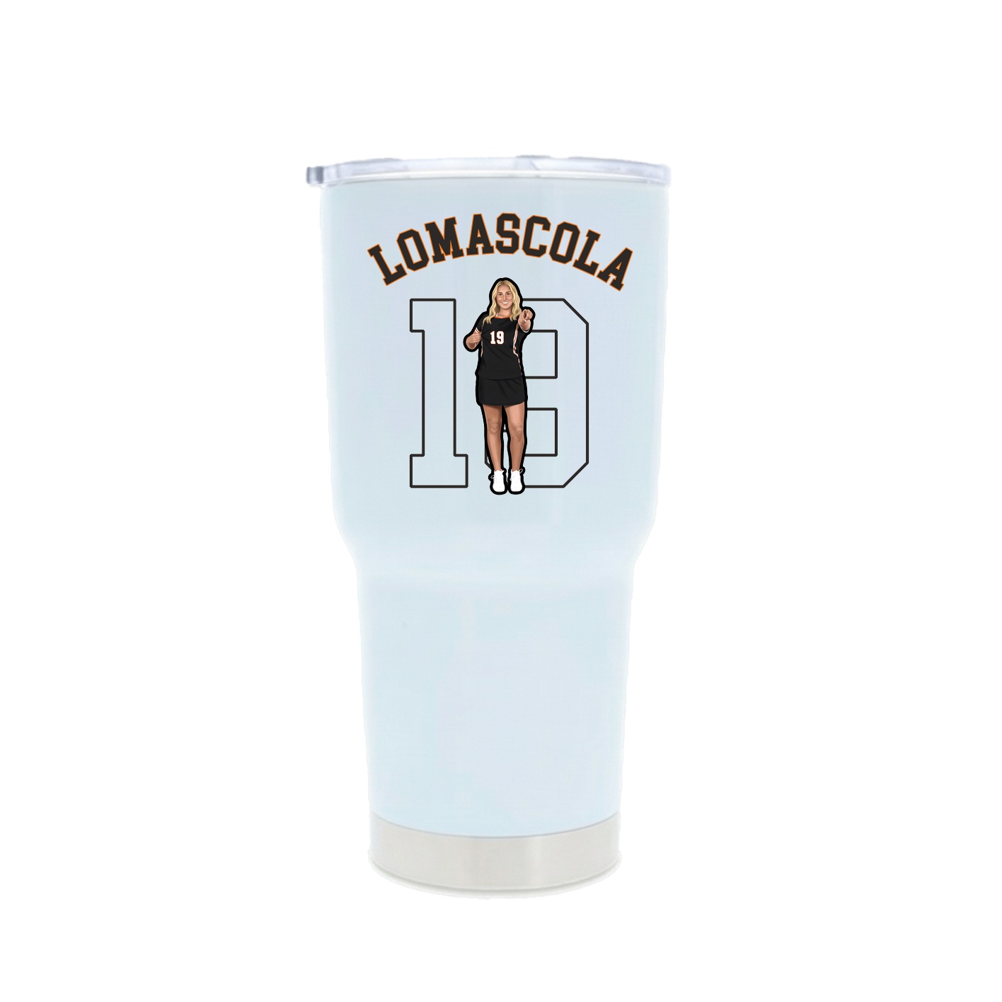 30oz Stainless Steel Tumbler — Shirsey Arch in White