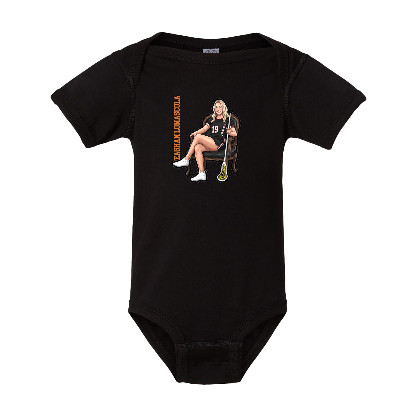 Baby Onesie — Name Vertical in Black