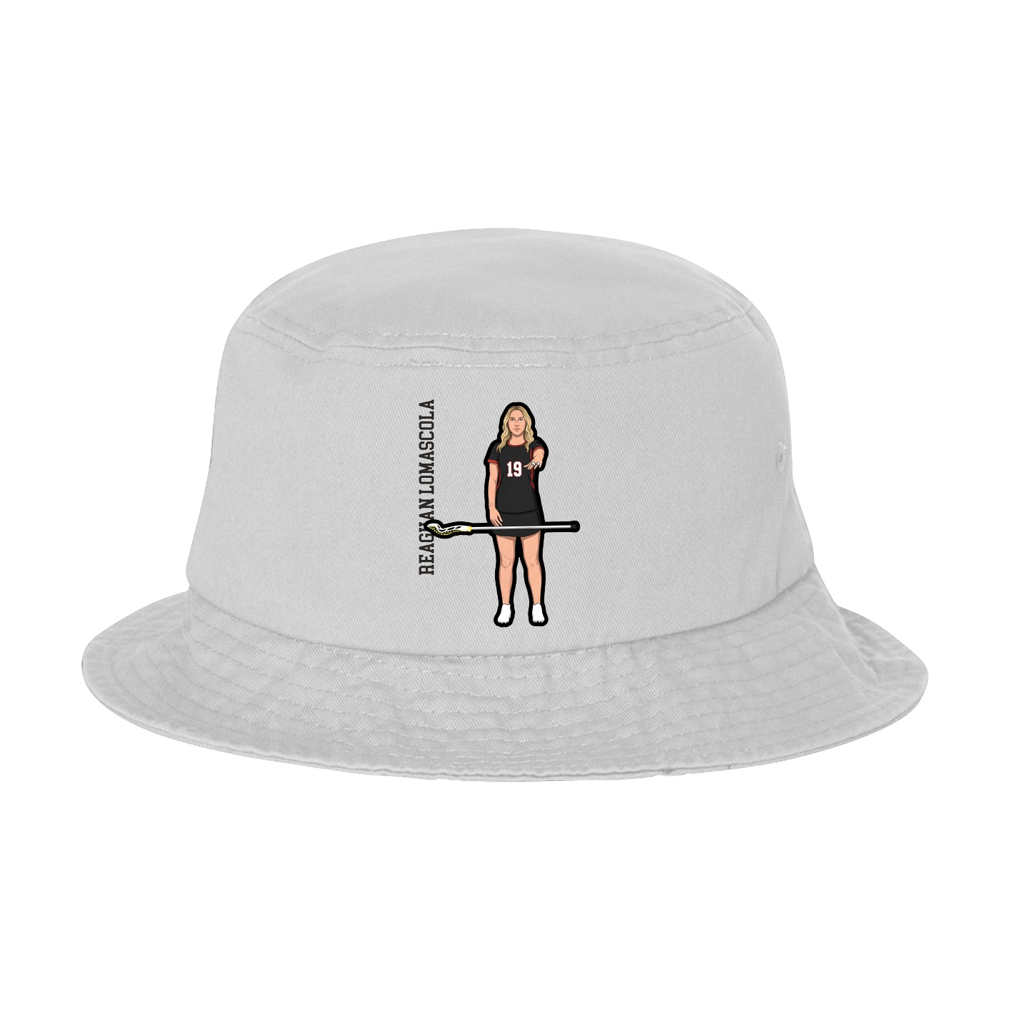 Bucket Cap — Name Vertical in White