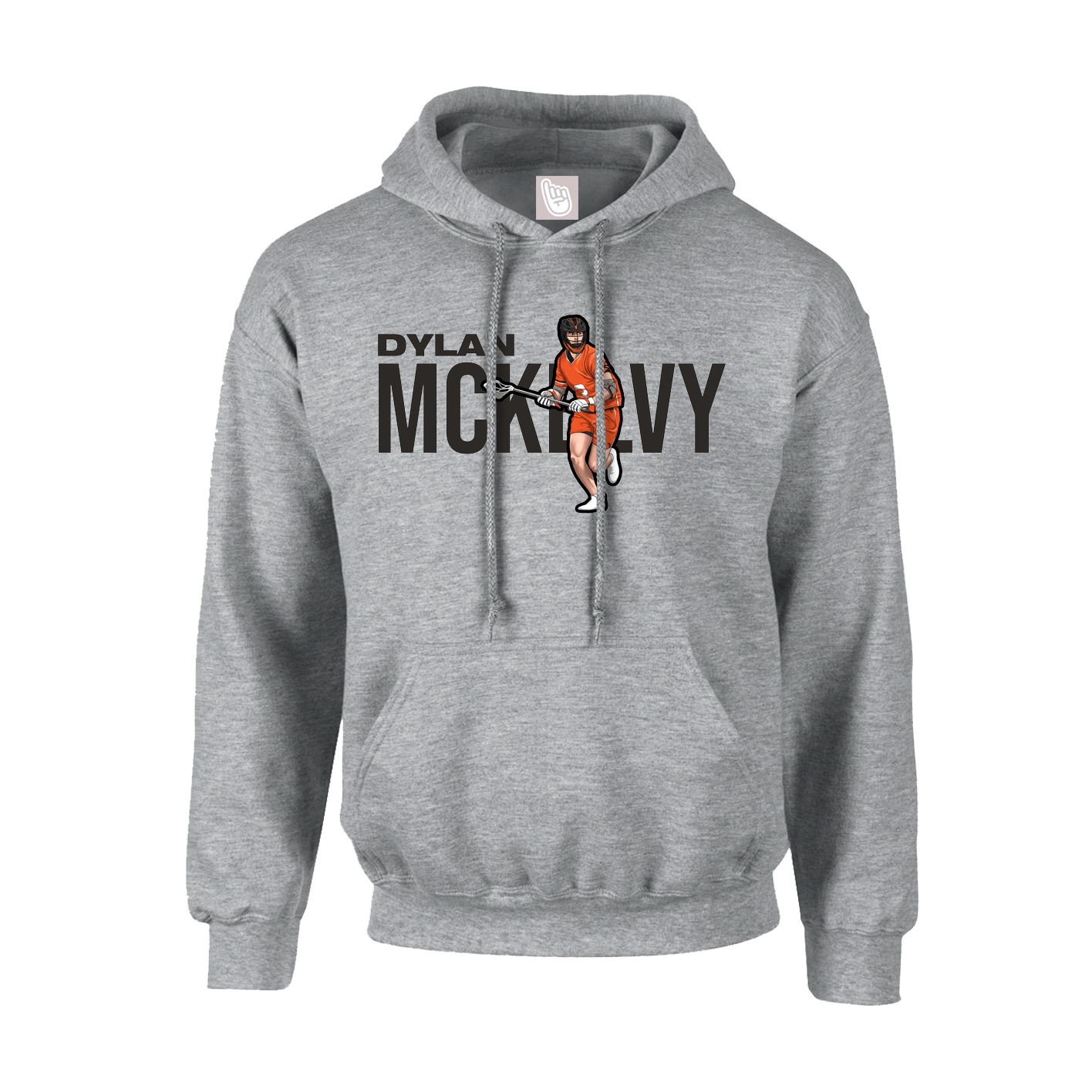 Hoodie — Player Name in Grey