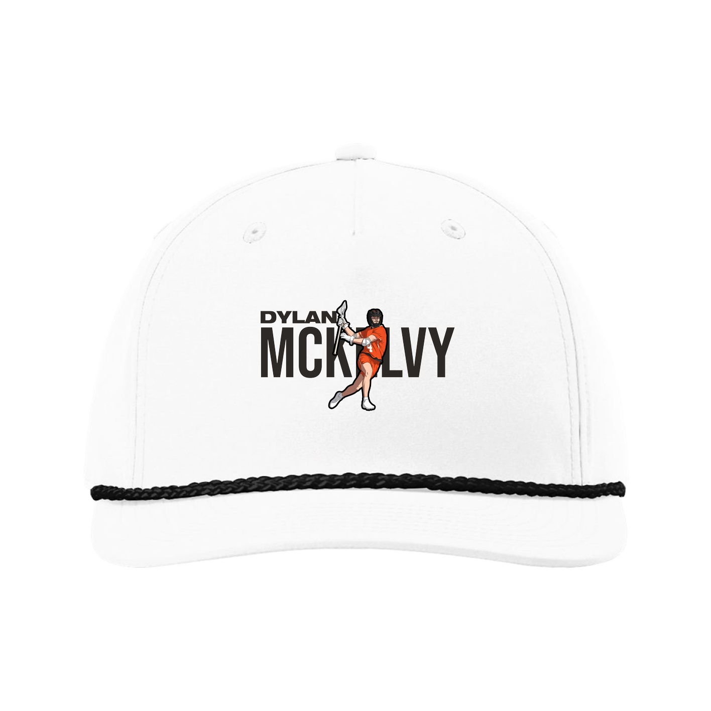 Five-Panel Classic Rope Cap — Player Name in White