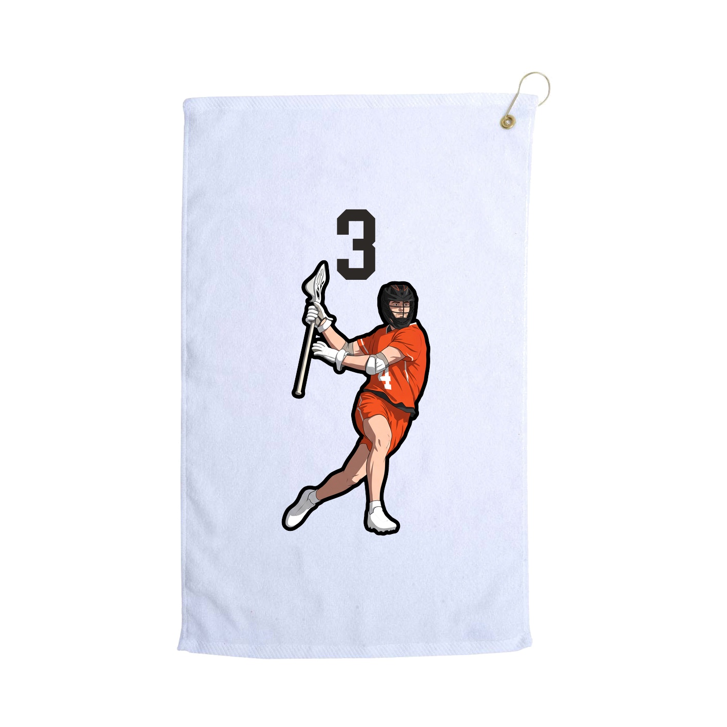 Golf Towel — Number Top in White