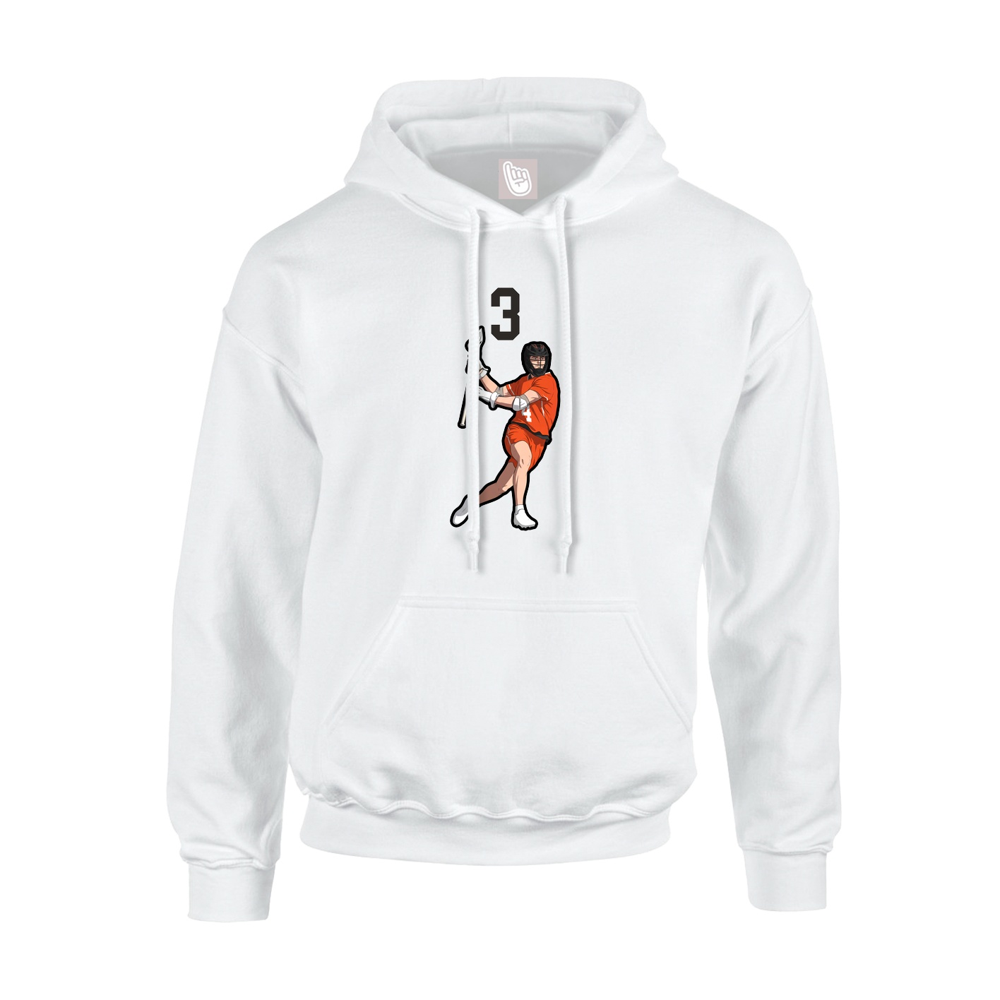 Youth Hoodie — Number Top in White