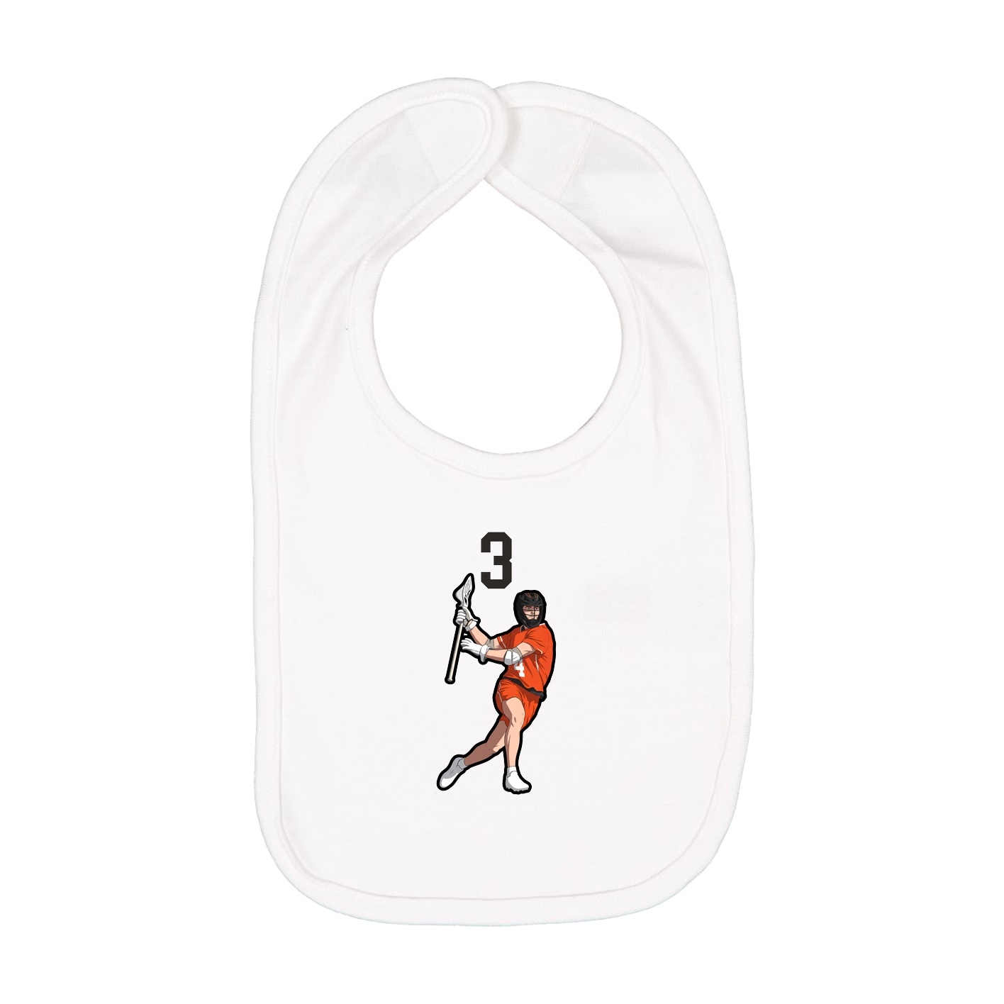 Infant Bib — Number Top in White