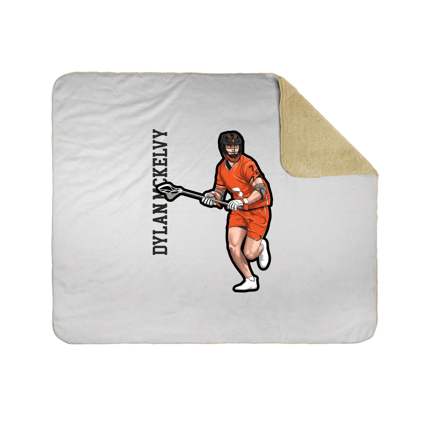 Throw Blanket — Name Vertical in White
