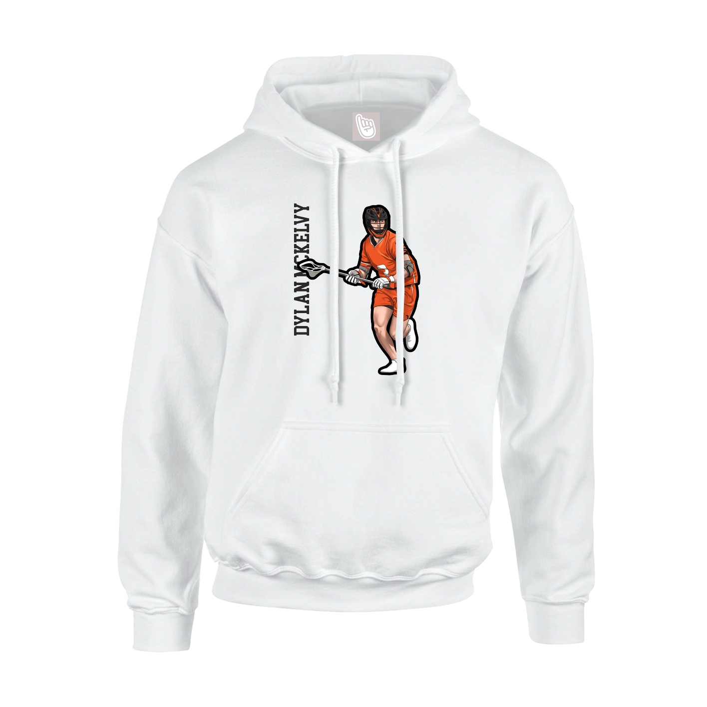 Hoodie — Name Vertical in White
