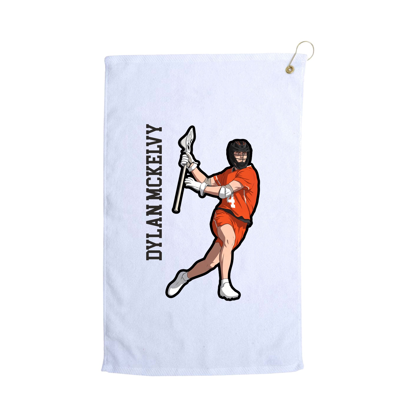 Golf Towel — Name Vertical in White