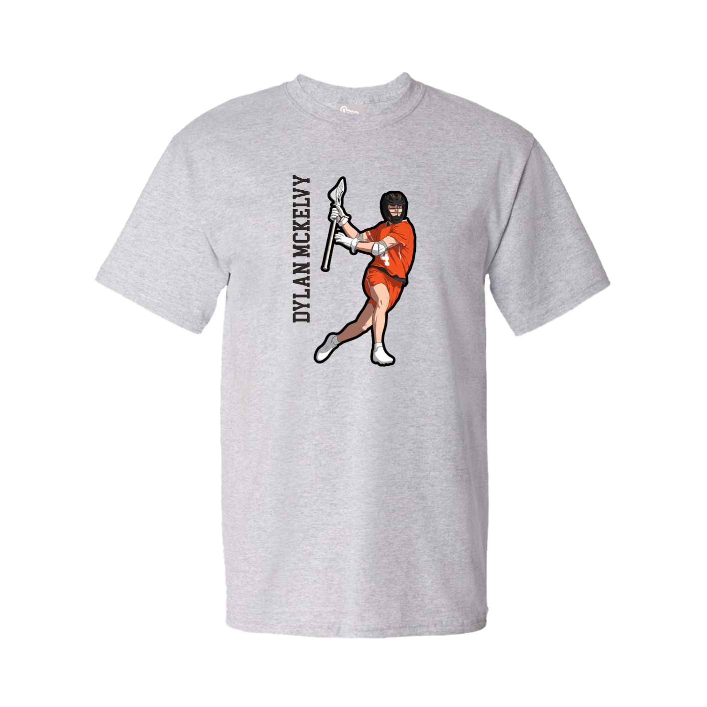 Tee — Name Vertical in Grey