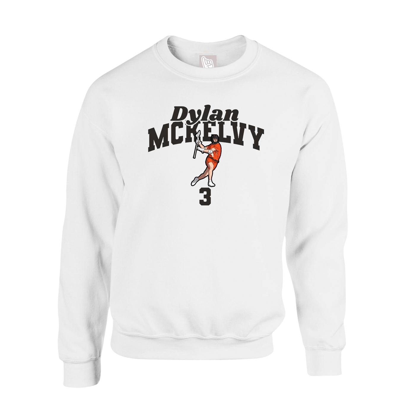 Fleece Crew — Signature Arch in White