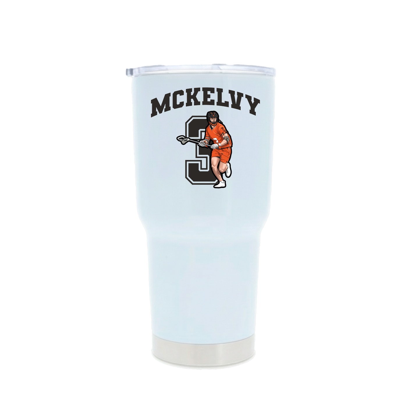30oz Stainless Steel Tumbler — Number in White