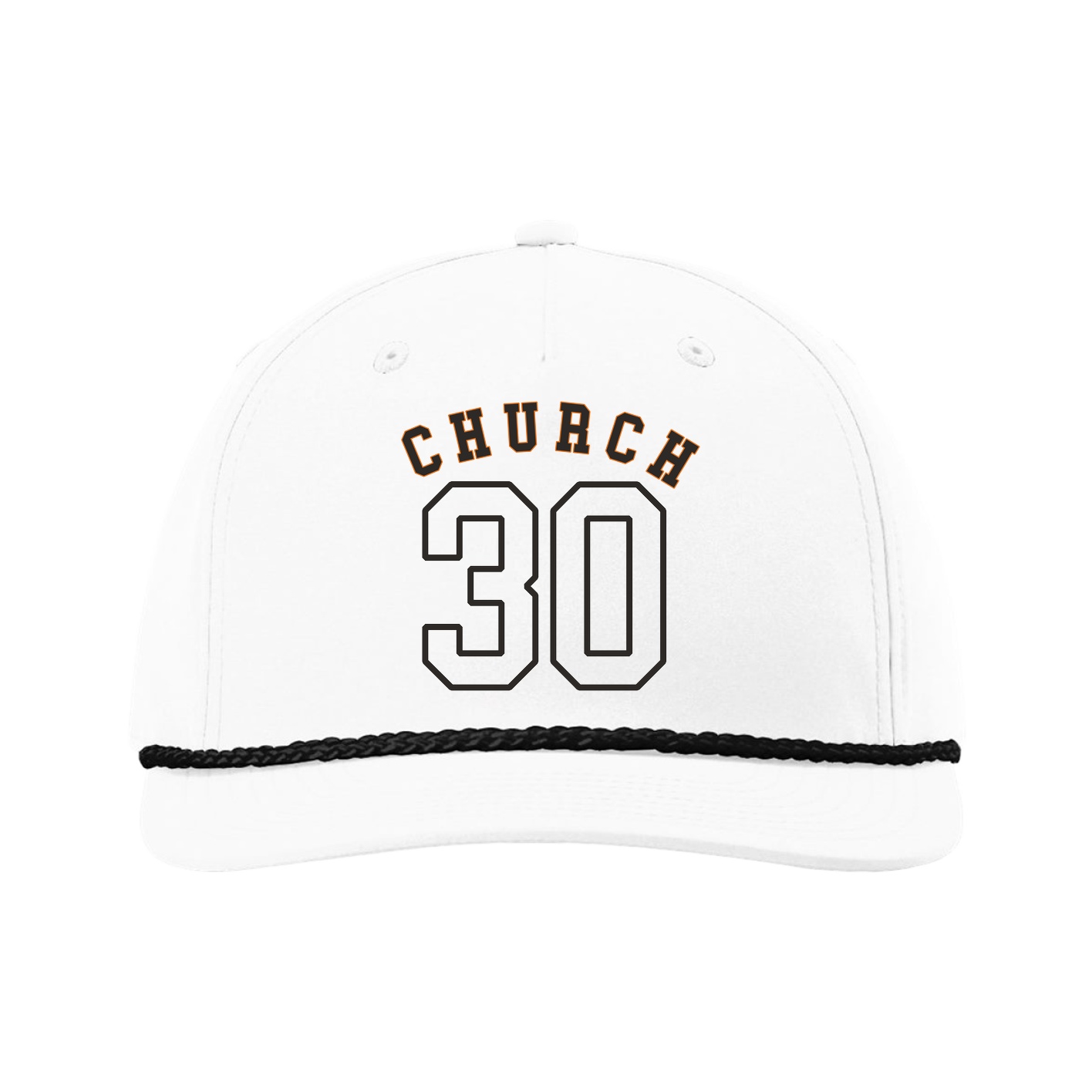 Five-Panel Classic Rope Cap — Shirsey Arch in White