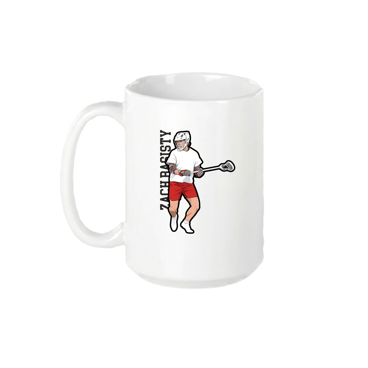 15oz Coffee Mug — Name Vertical in White