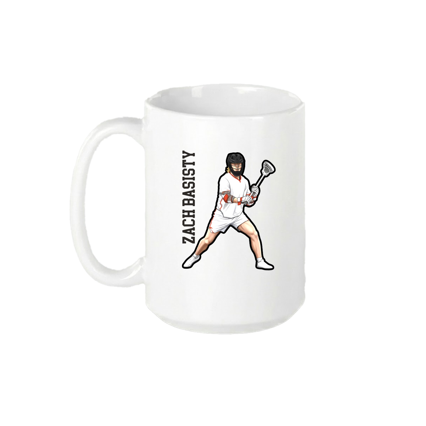 15oz Coffee Mug — Name Vertical in White