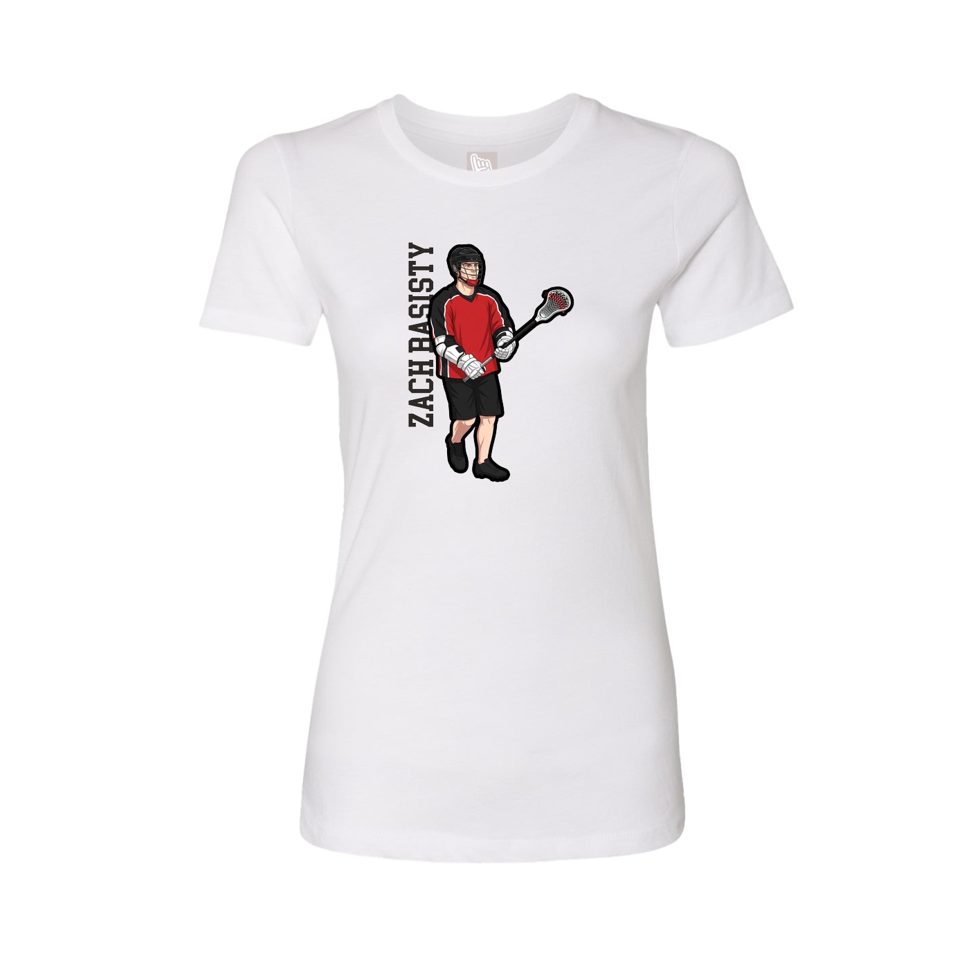 Fitted Women's Tee — Name Vertical in White