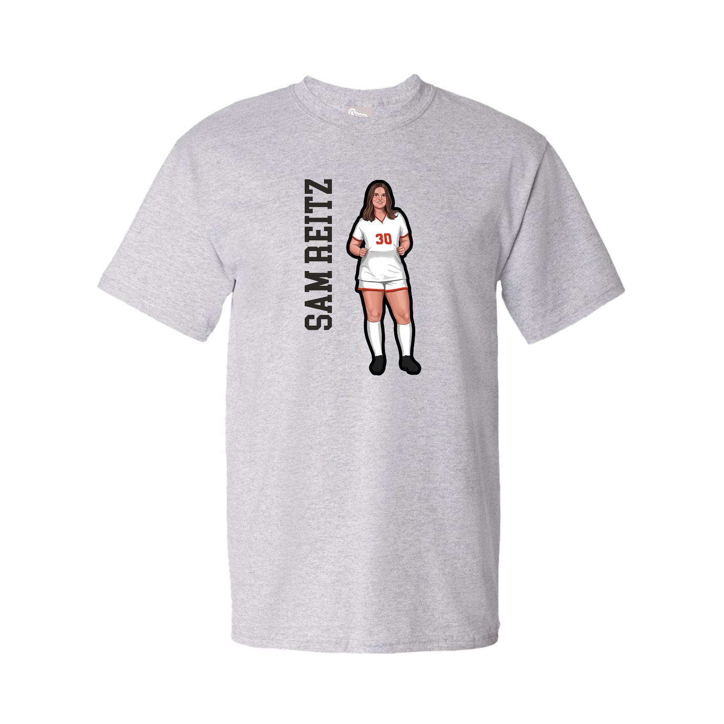 Tee — Name Vertical in Grey