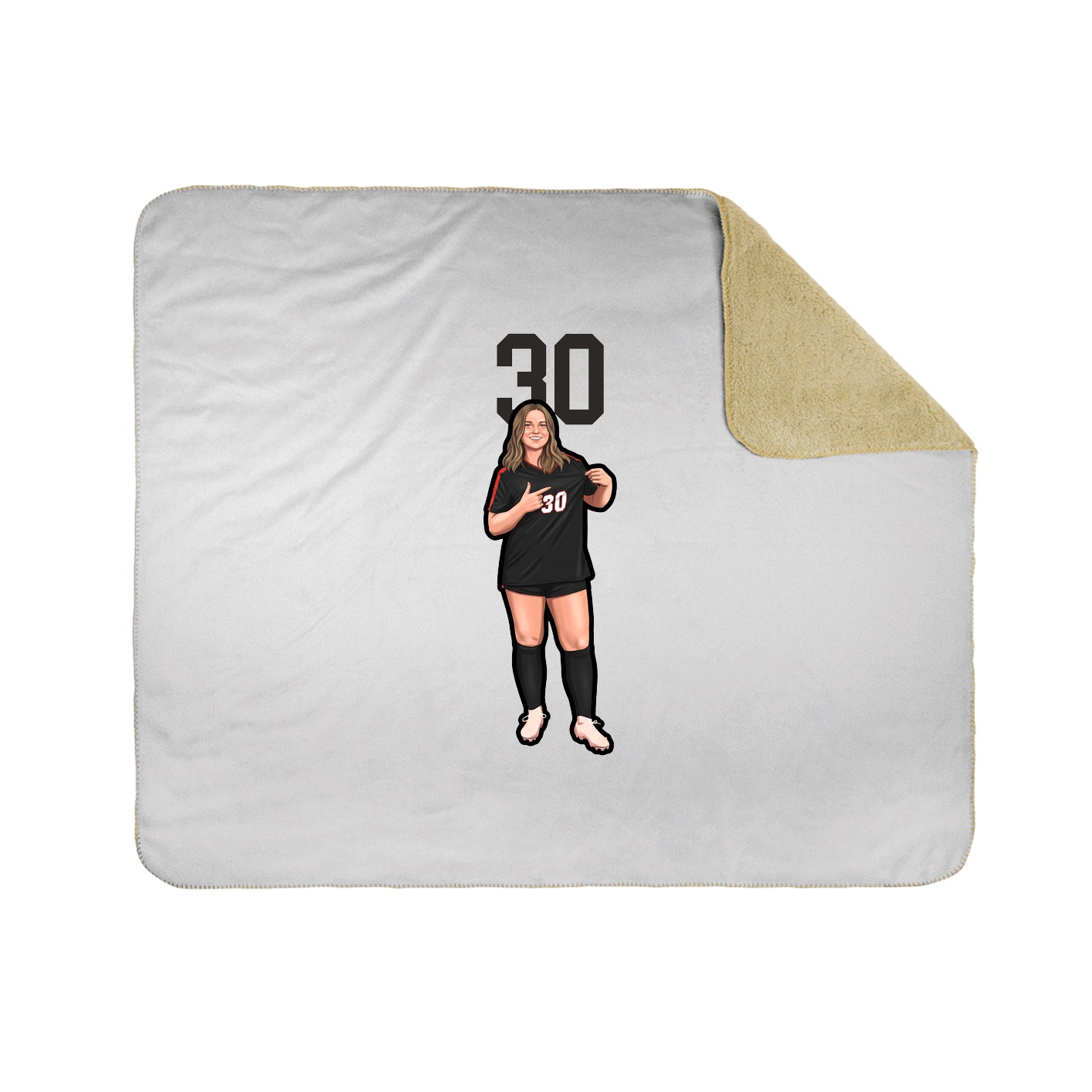 Throw Blanket — Number Top in White