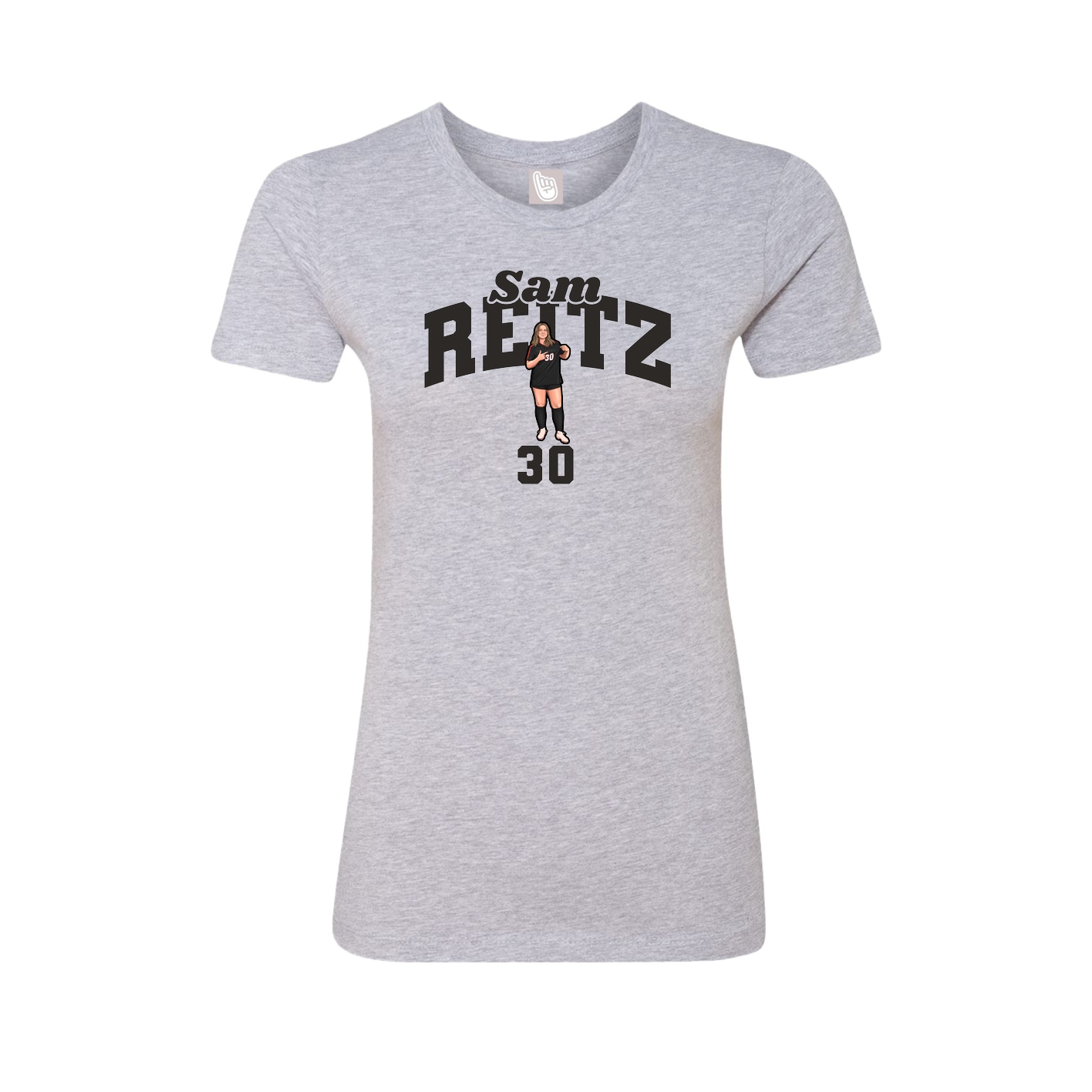 Fitted Women's Tee — Signature Arch in Grey