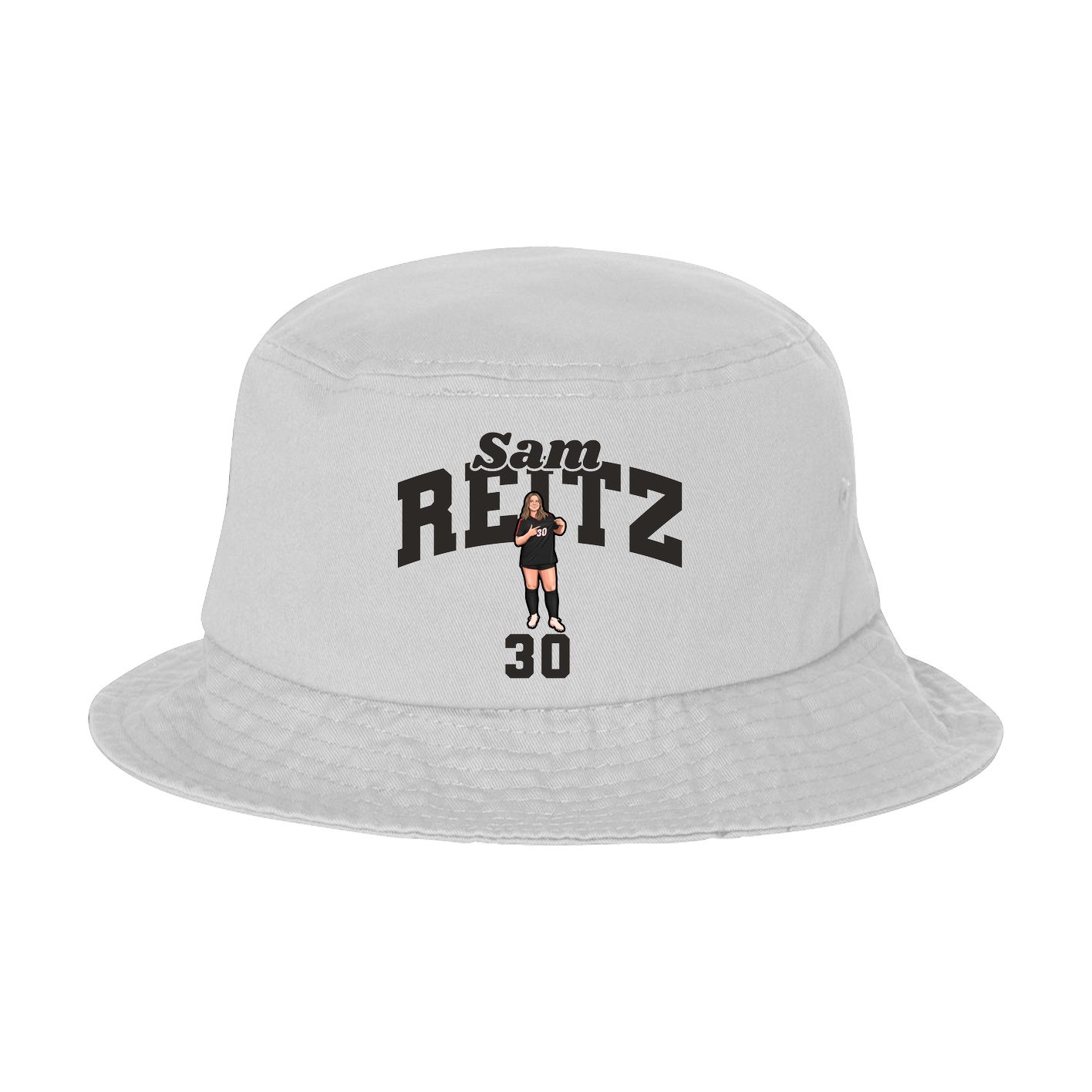Bucket Cap — Signature Arch in White