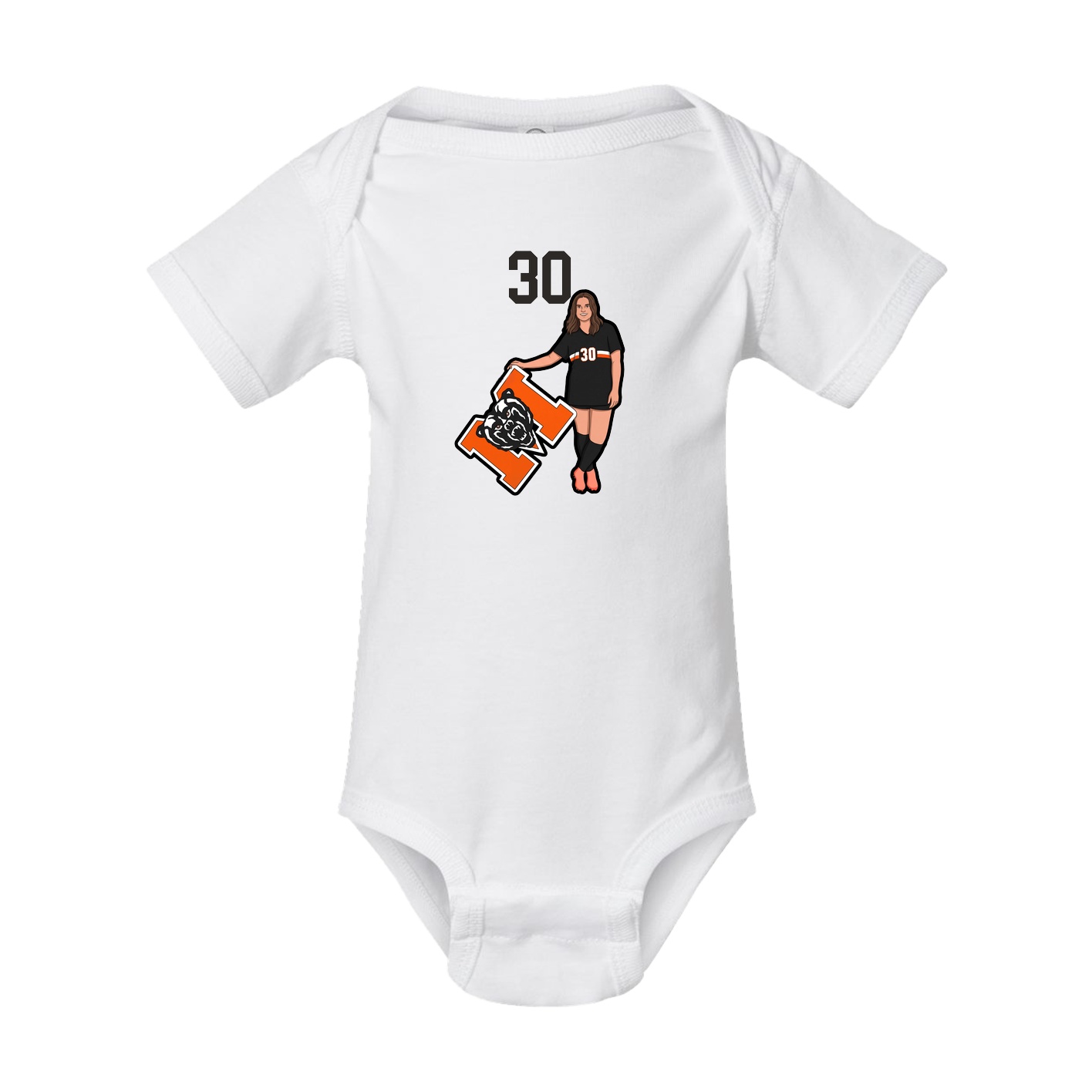 Baby Onesie — Number Top in White