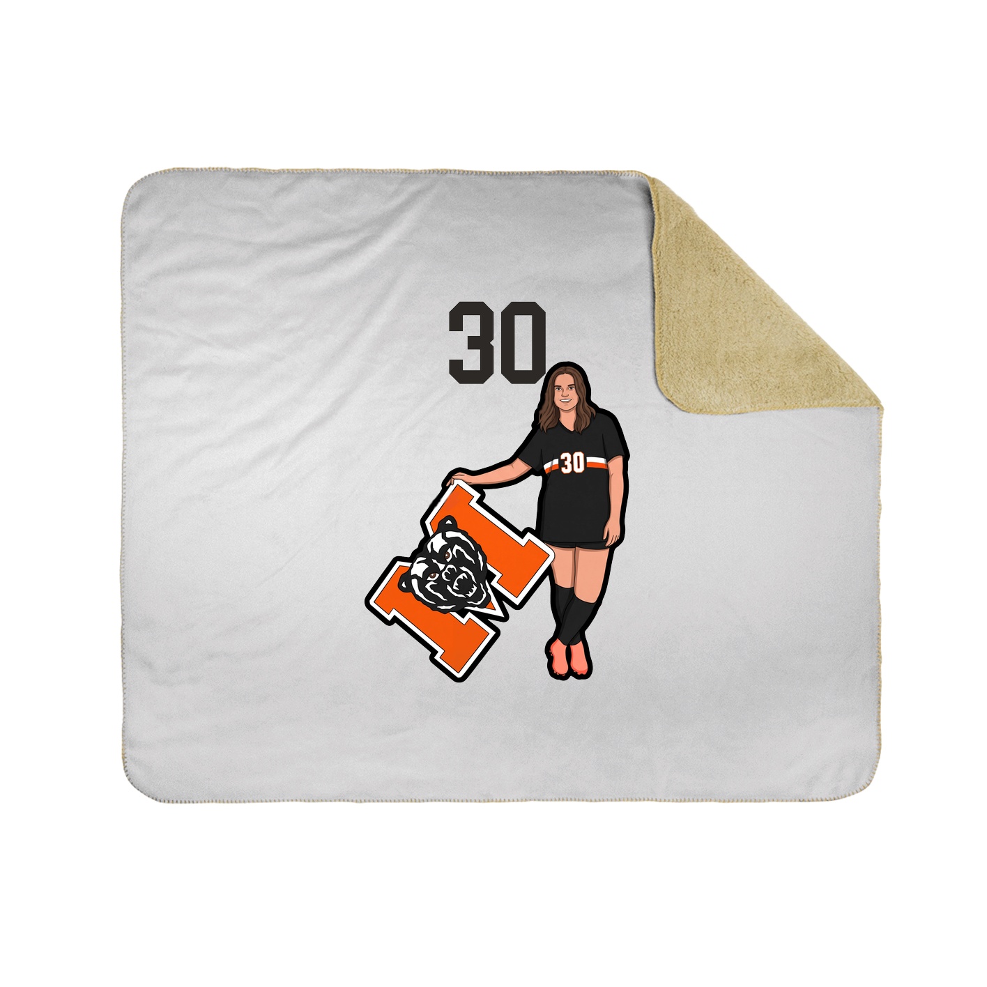 Throw Blanket — Number Top in White