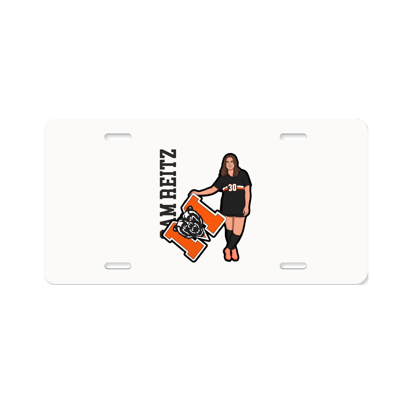 License Plate — Name Vertical in Classic