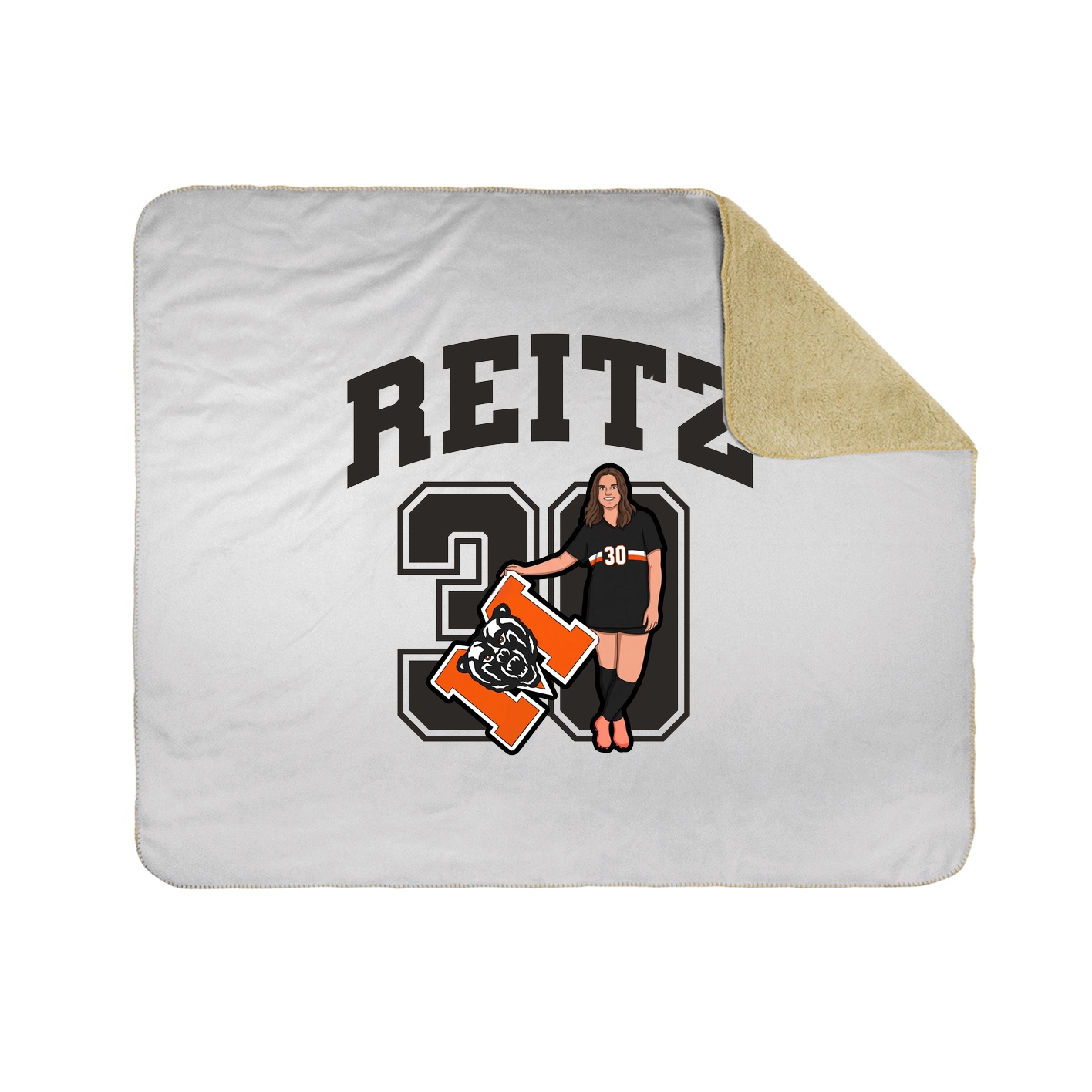 Throw Blanket — Number in White